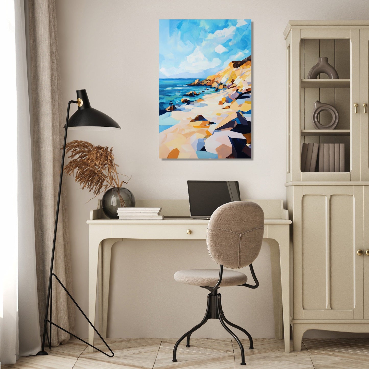 Geometric Beach Canvas