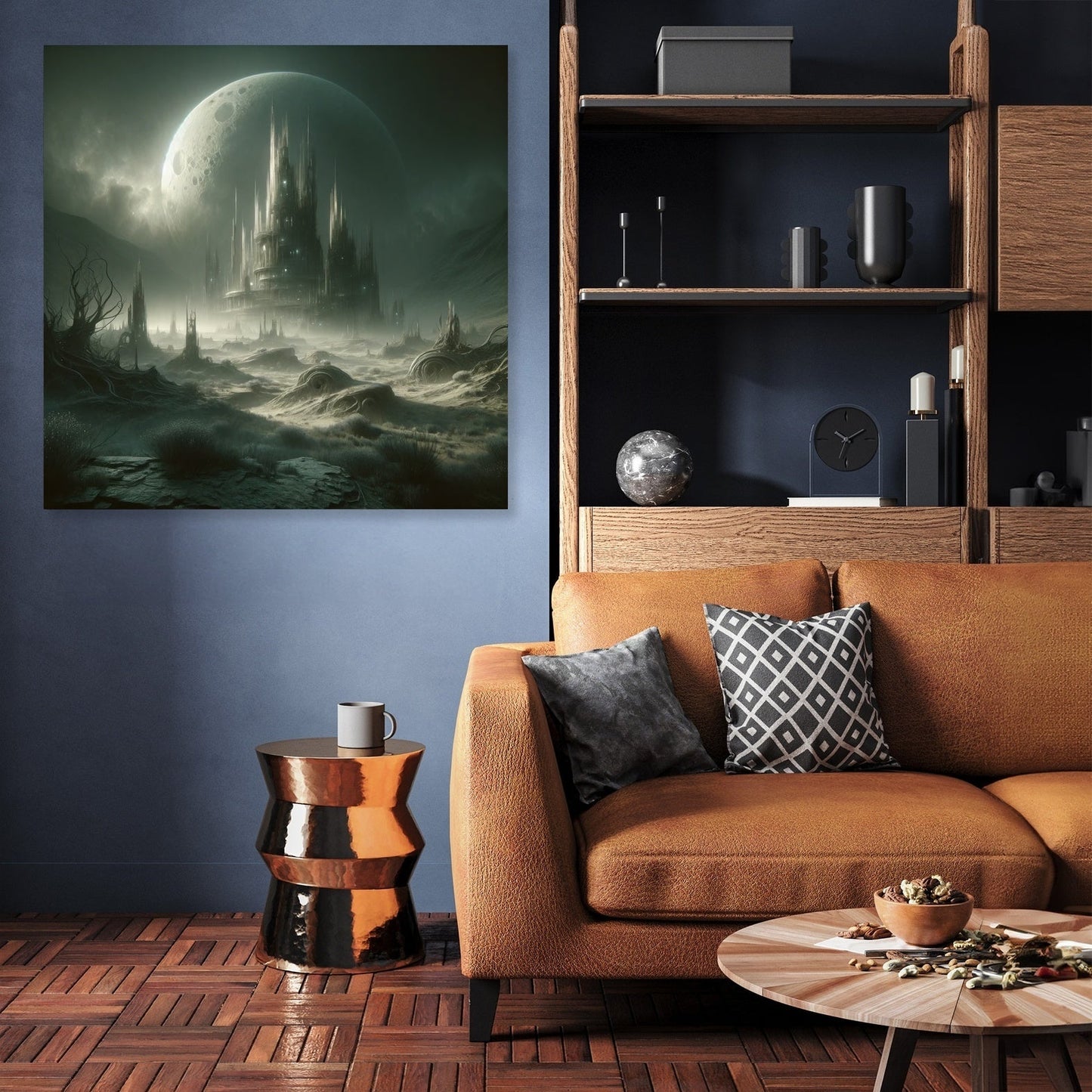 Ancient Relics Under Moonlight Canvas