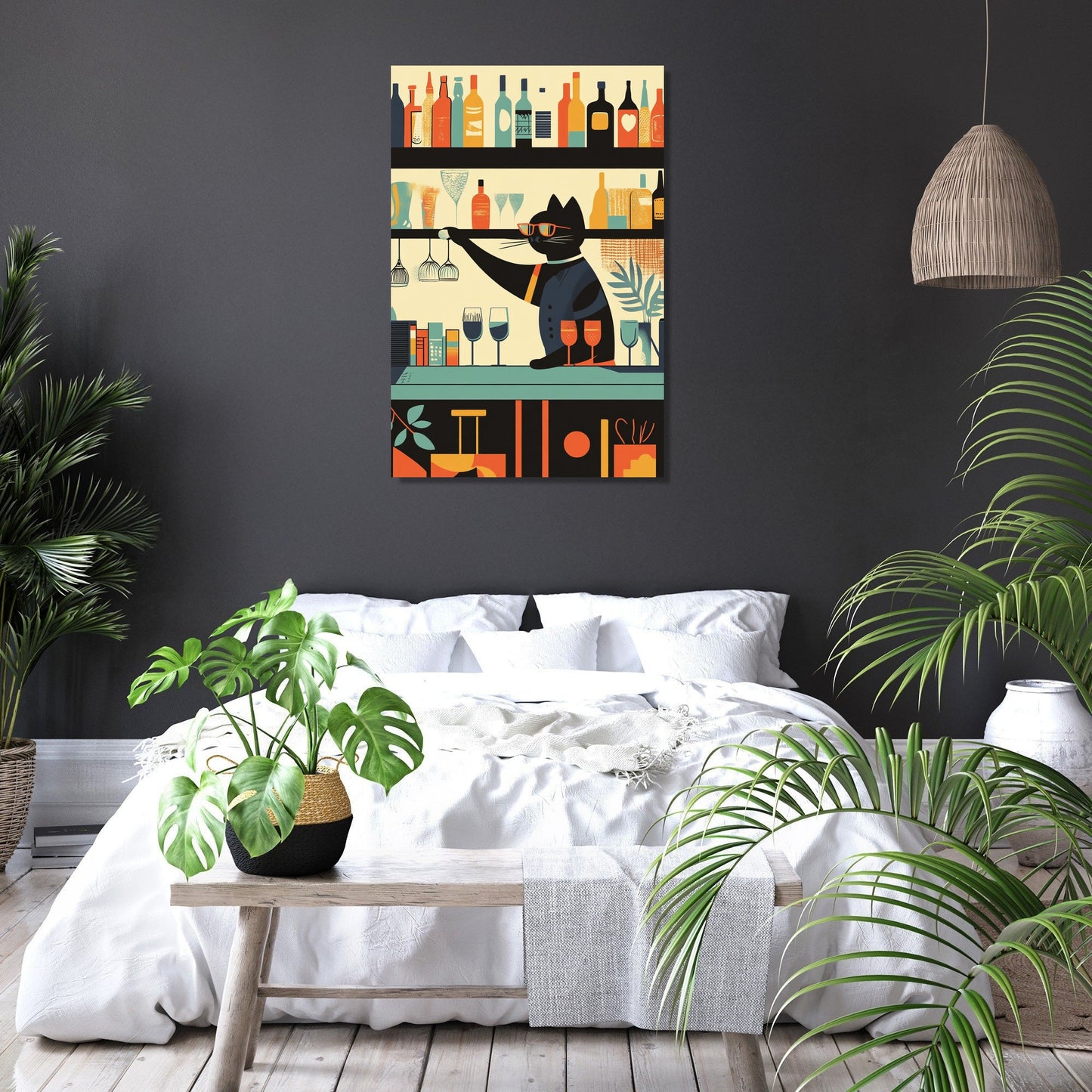Cat Bartender's Whiskered Canvas