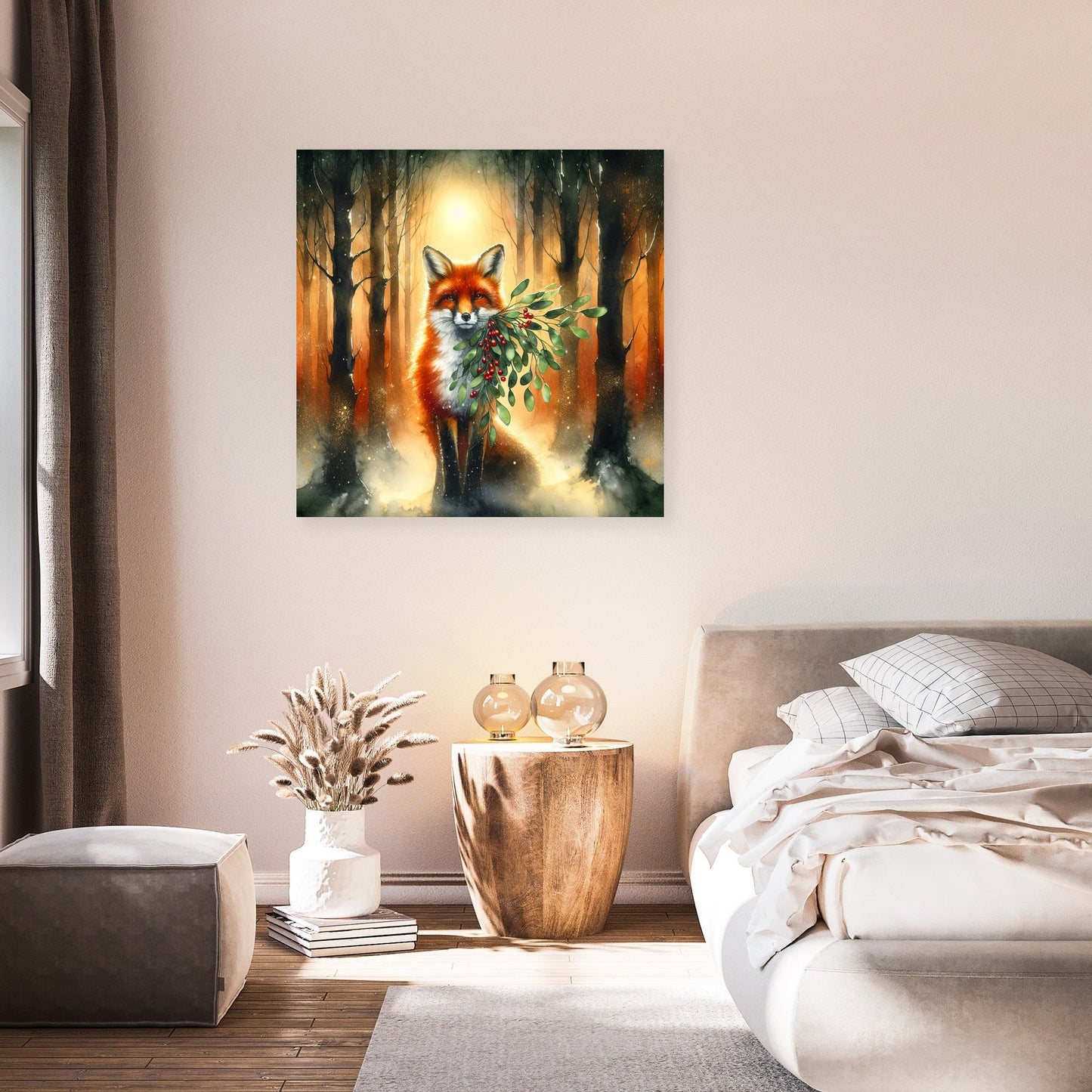 Frolicking Fox Festive Canvas