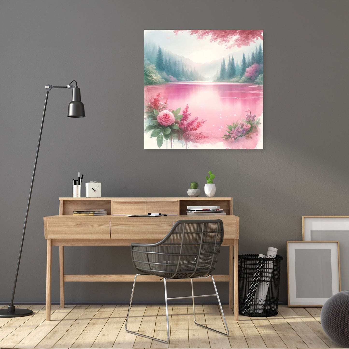 Pink Lake Serenity Canvas