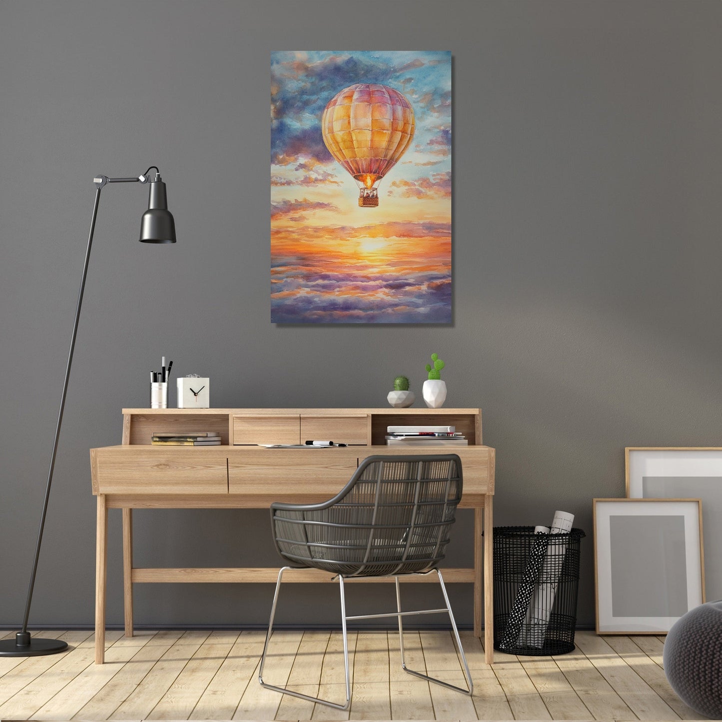 Nostalgic Sunset Balloon Canvas