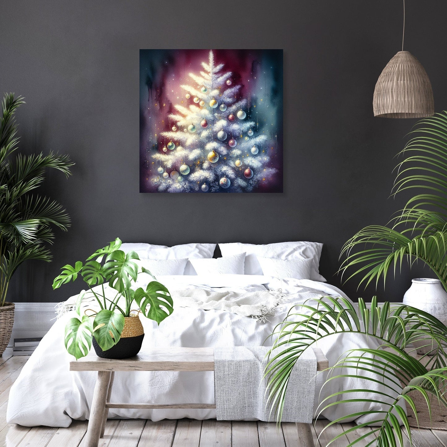 Melancholic Christmas Serenity Canvas