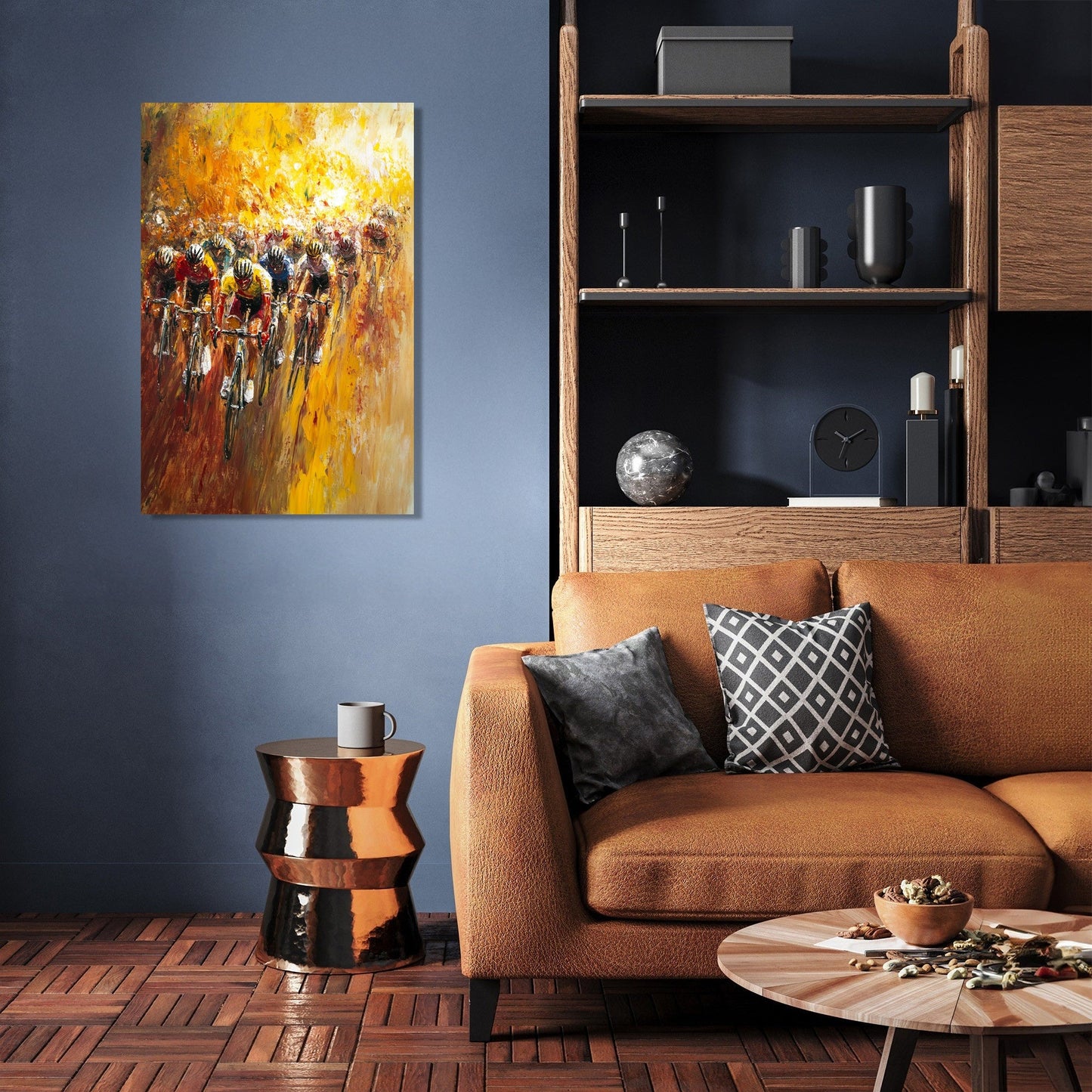 Sunrise Cyclist Race Canvas