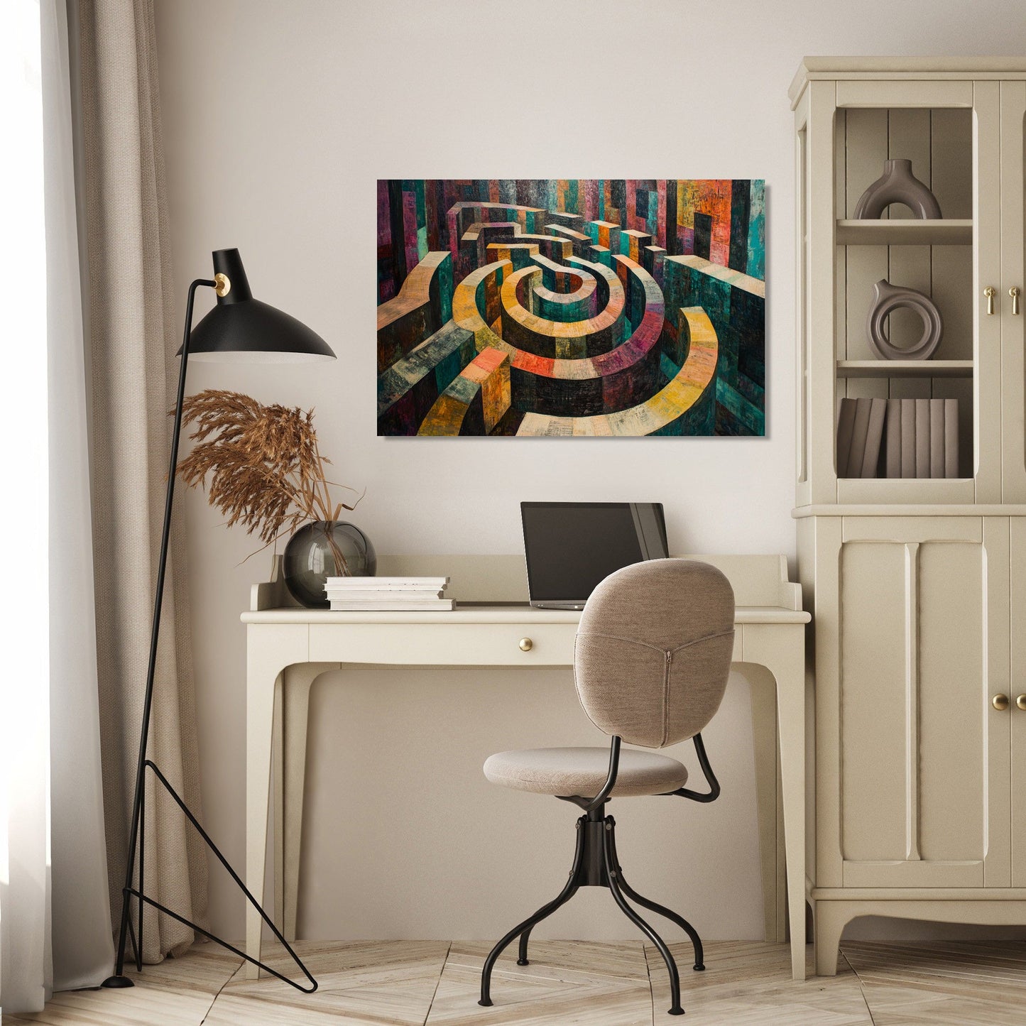 Geometric Labyrinth Canvas