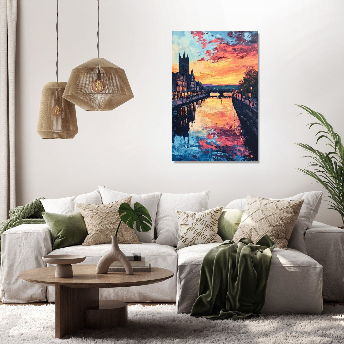 Nostalgic Sunset Over Inverness Canvas