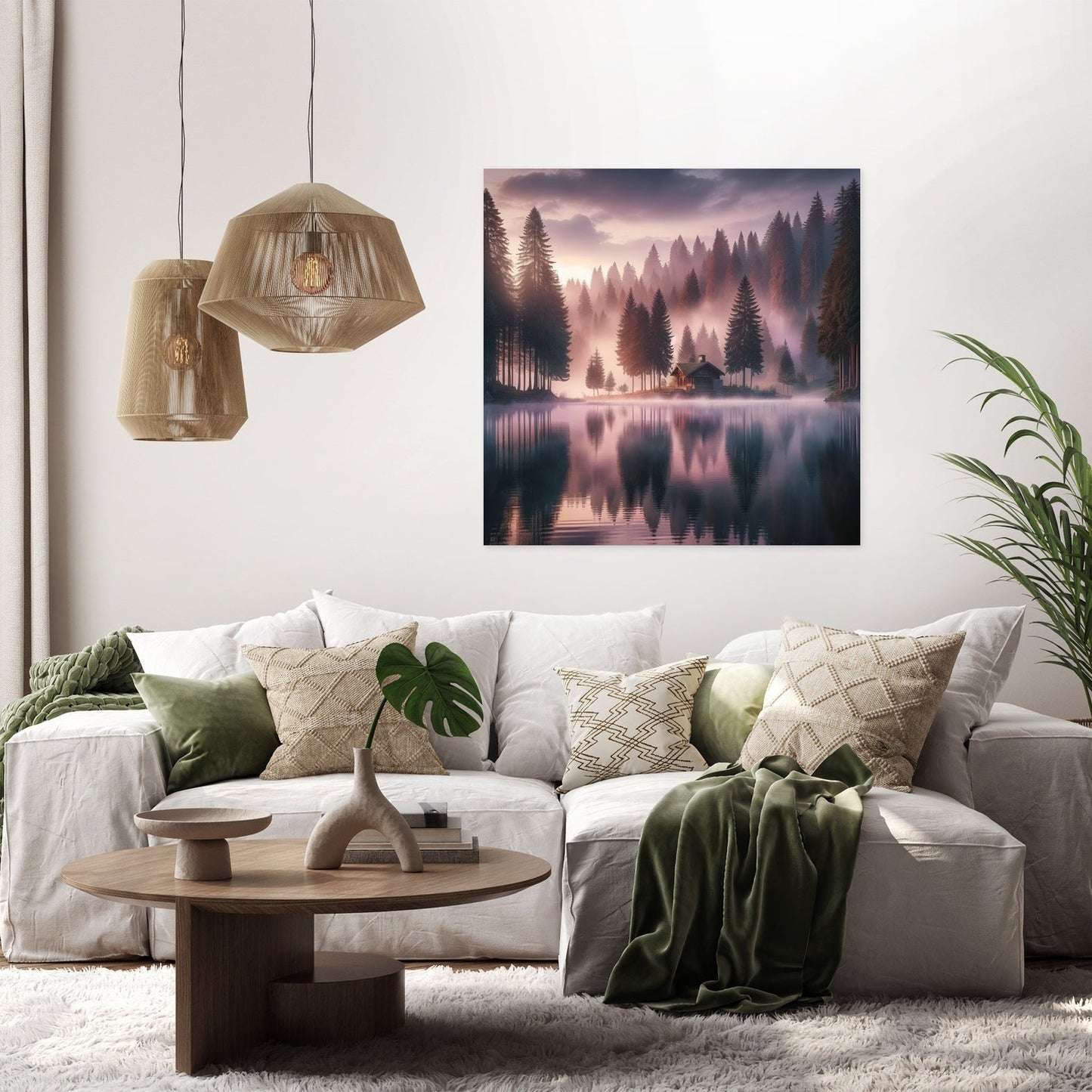 Dawn Lakeside Retreat Canvas