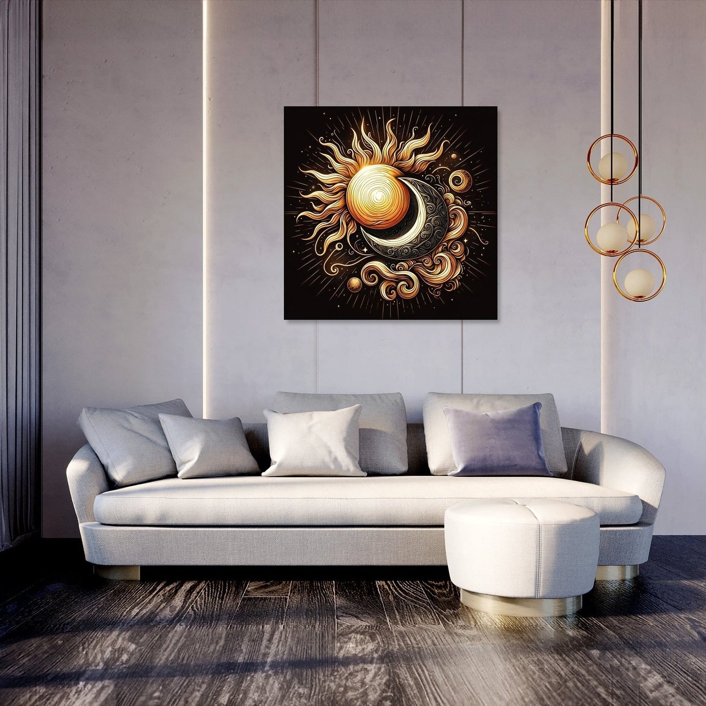 Golden Celestial Harmony Canvas