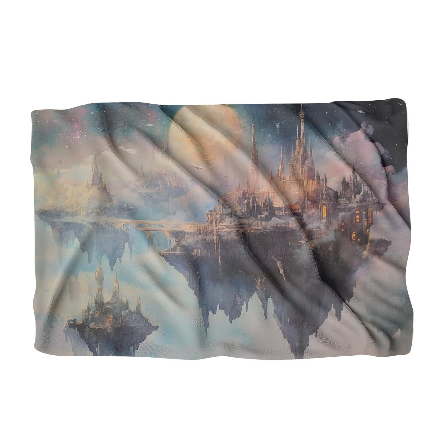 Moonlit Floating City Blanket