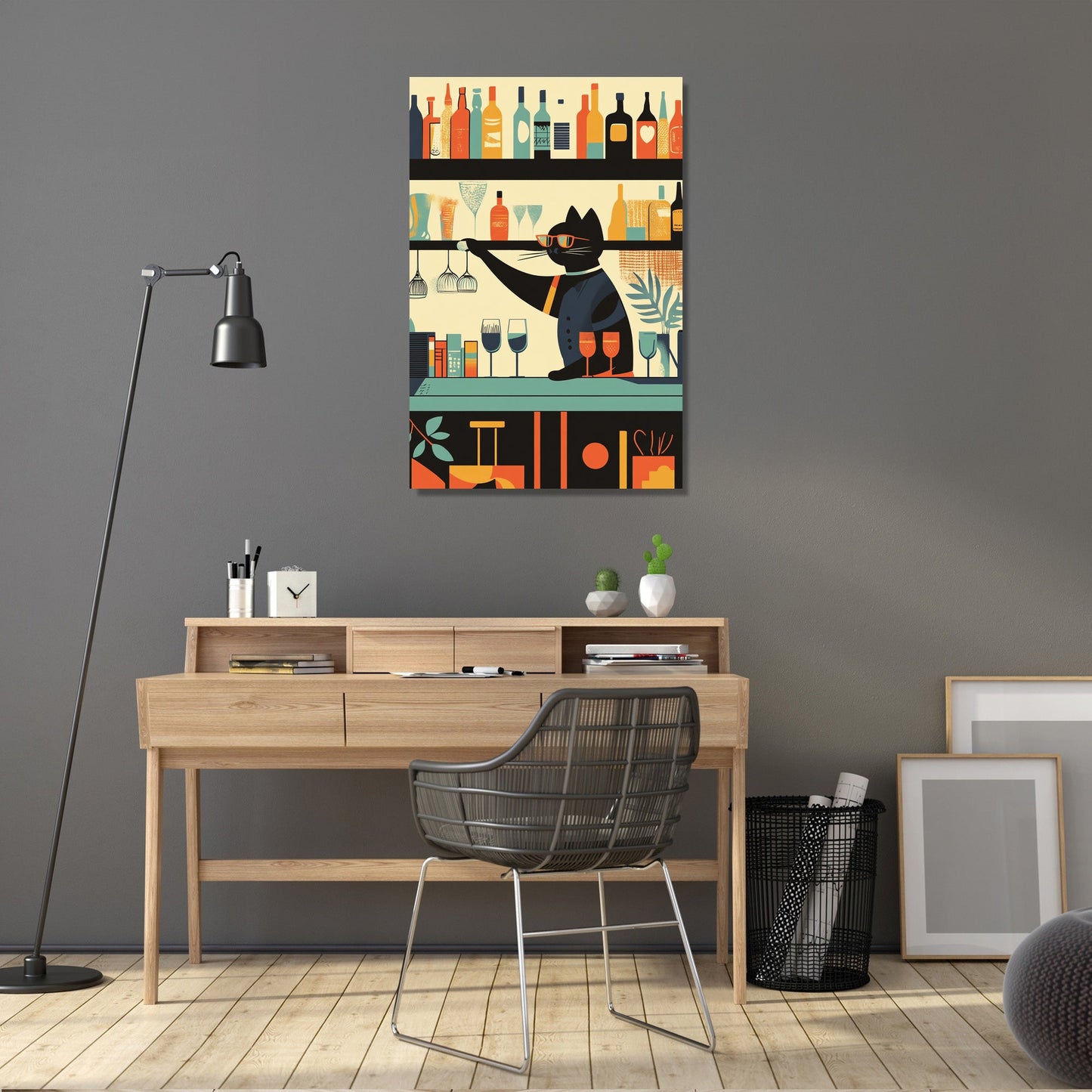 Cat Bartender's Whiskered Canvas