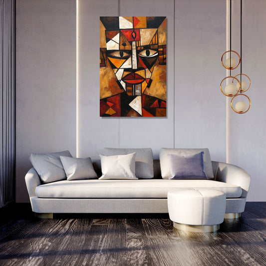 Geometric Tribal Mask Canvas
