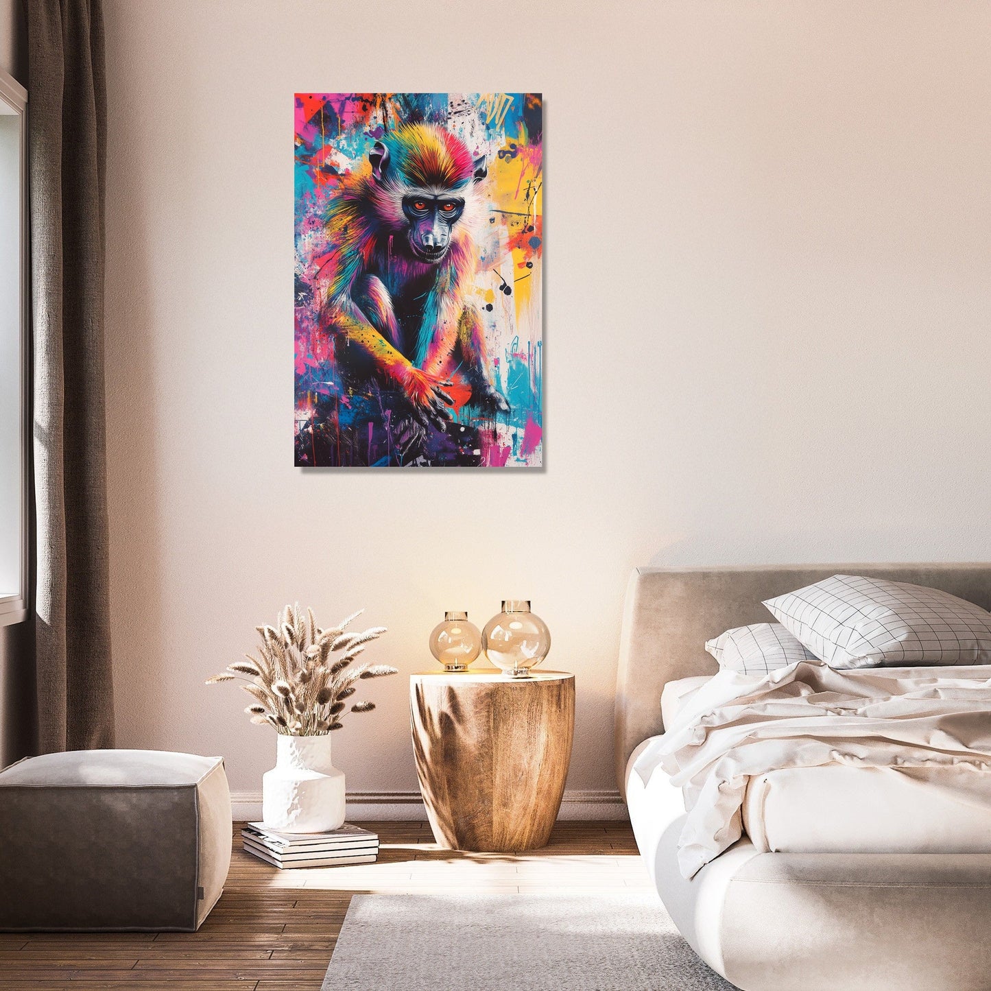 Rainbow Baboons Canvas