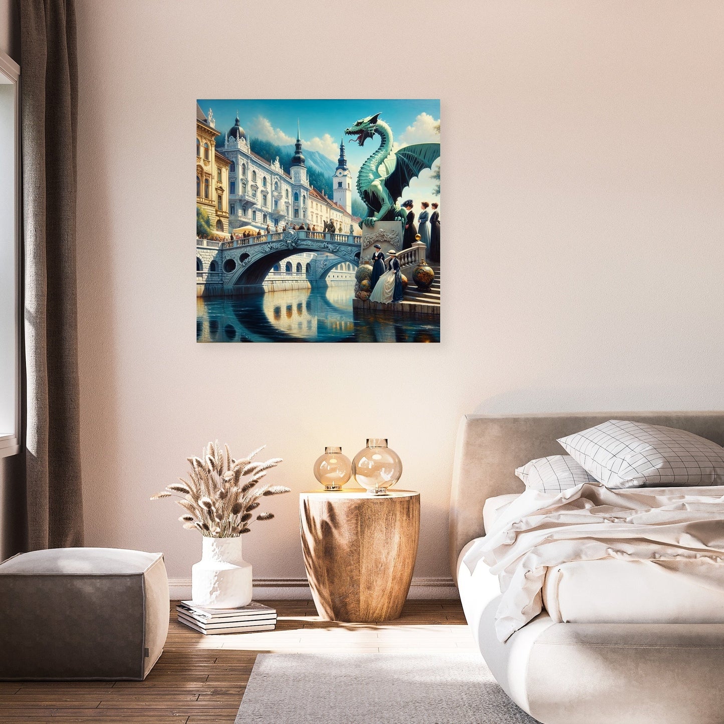 Sunny Day at Dragon Bridge Canvas