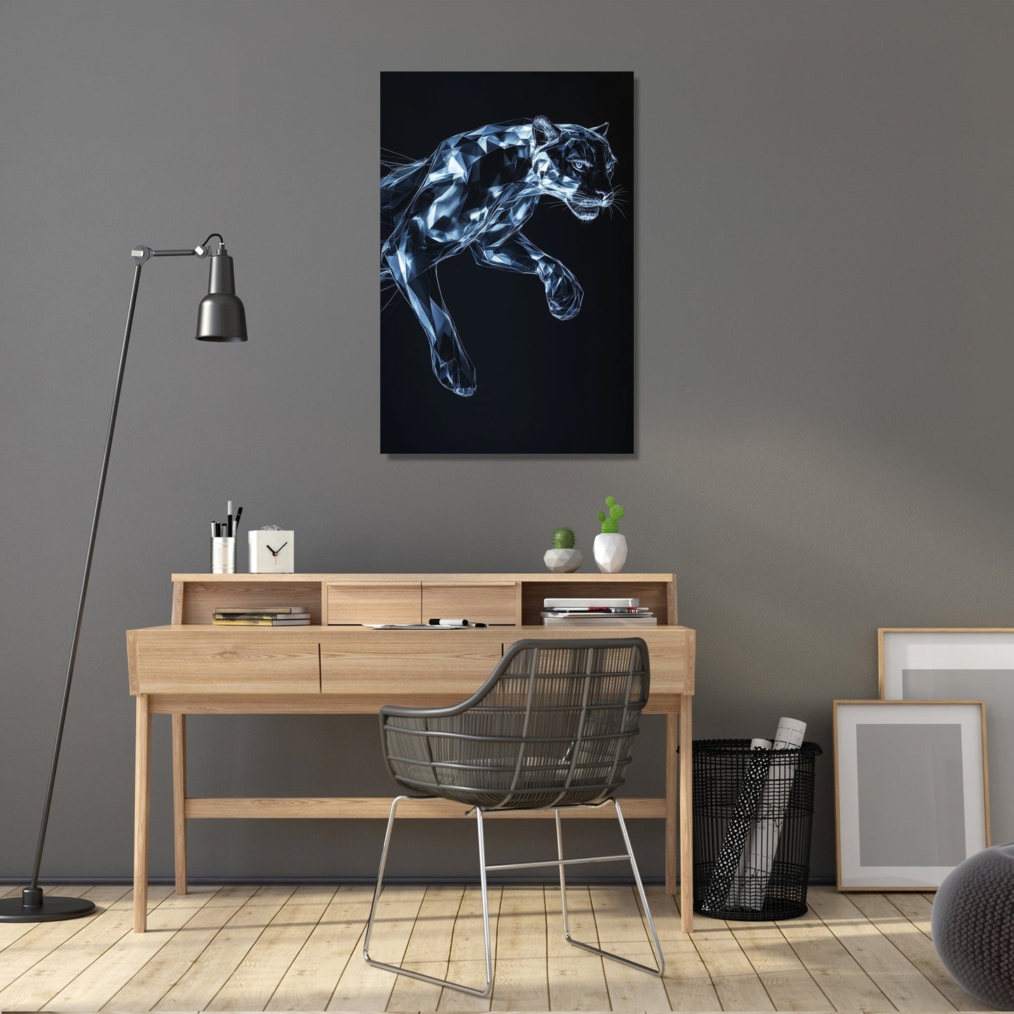 Geometric Panther Motion Canvas