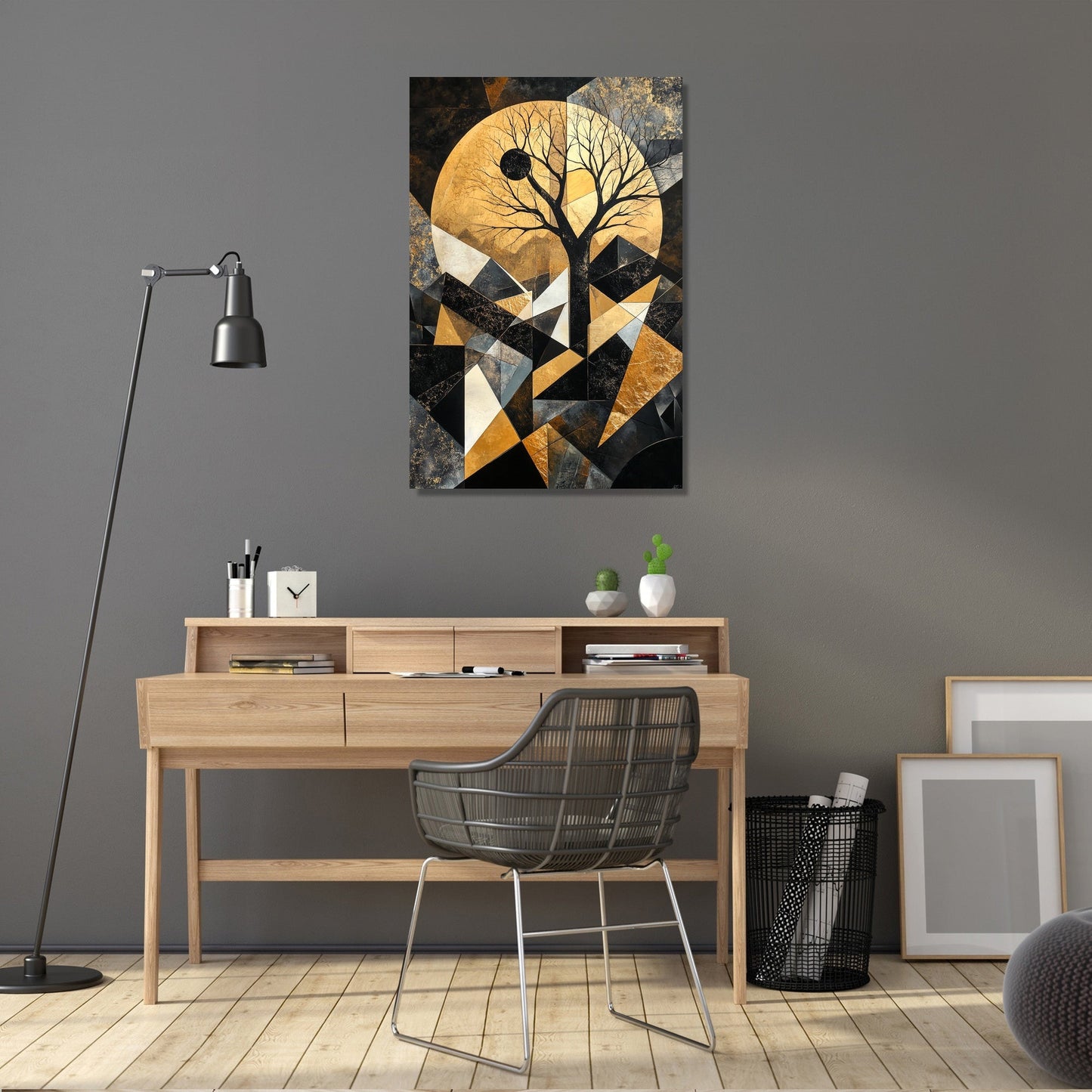 Geometric Nightscape Canvas