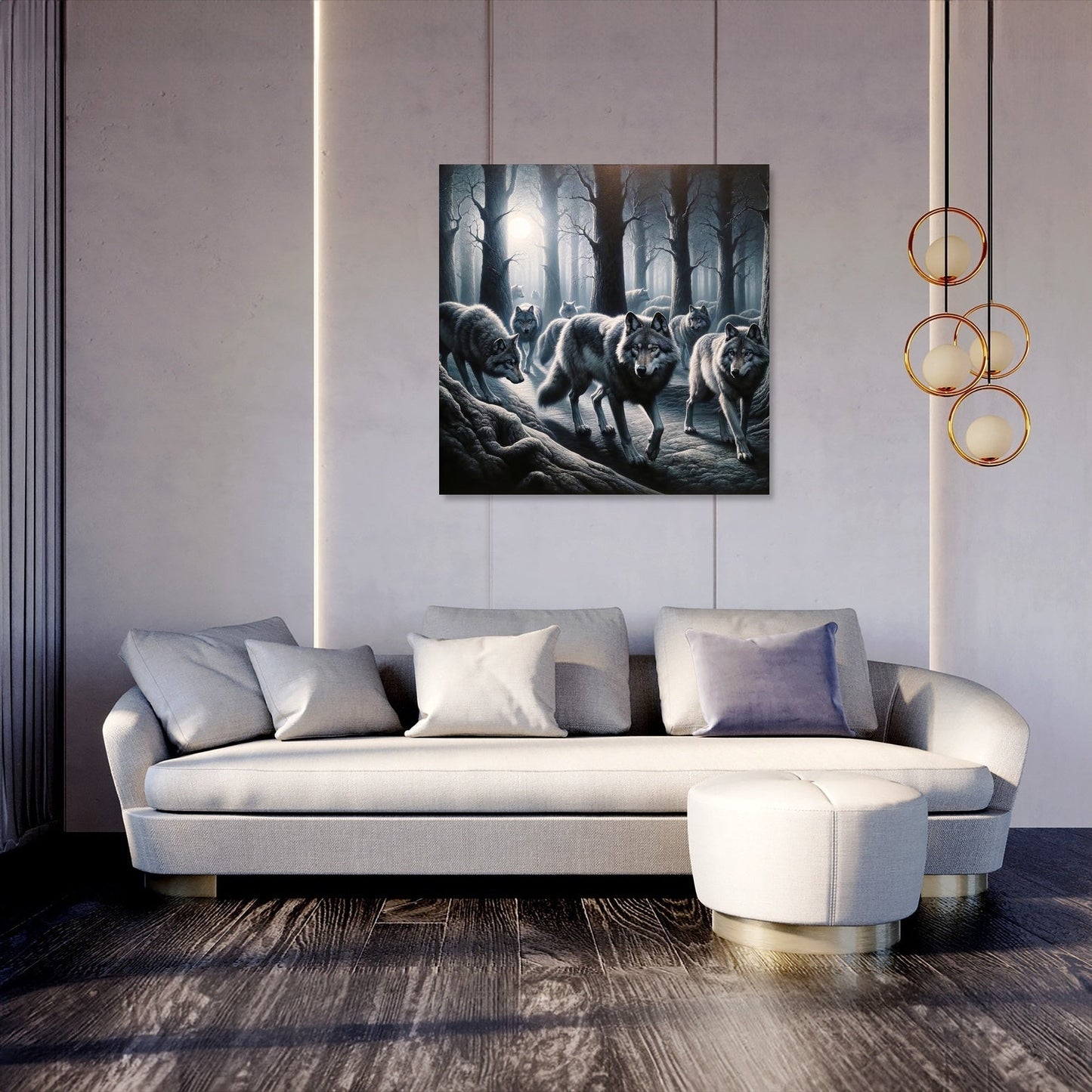 Moonlit Wolves Canvas
