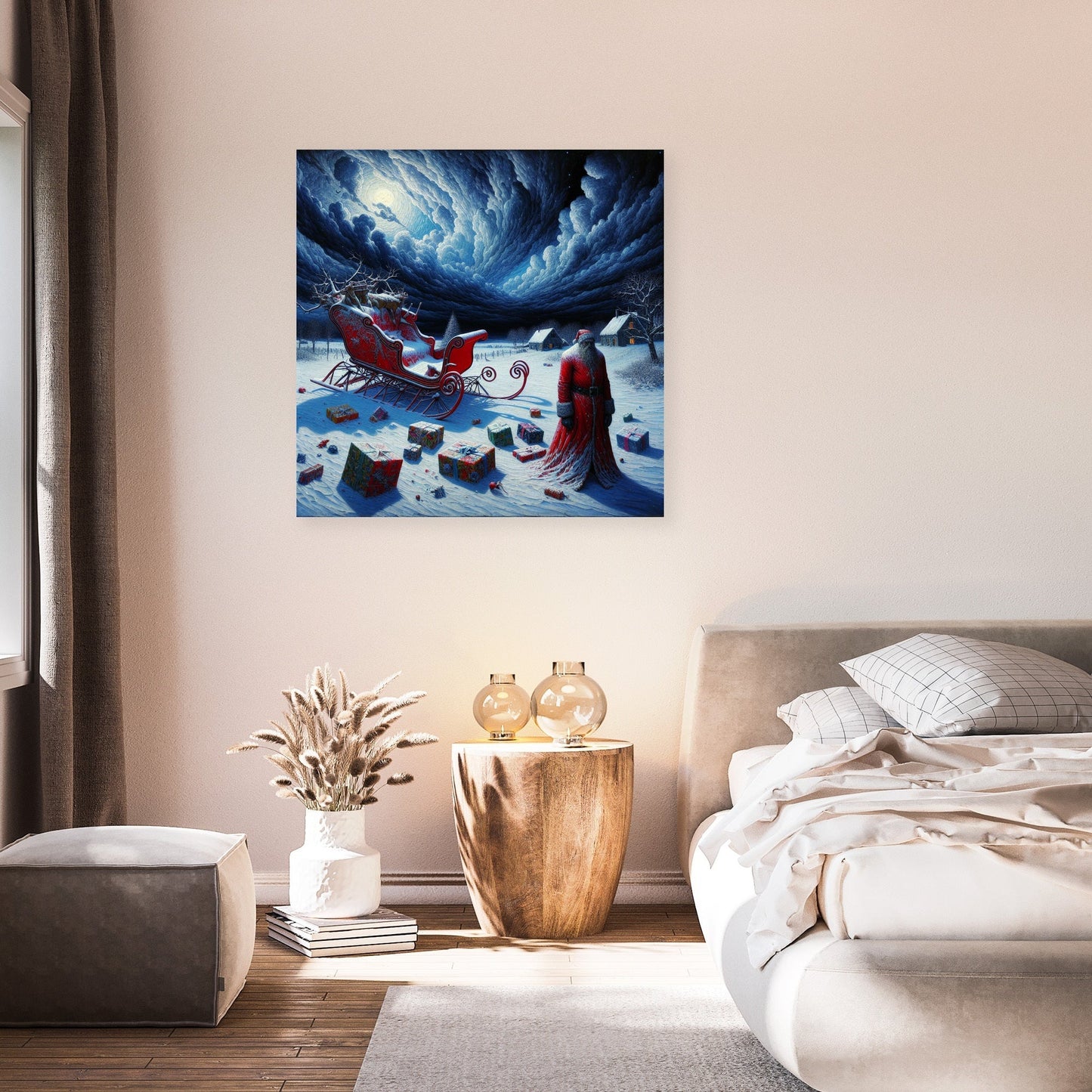 Santa's Somber Nightfall Canvas