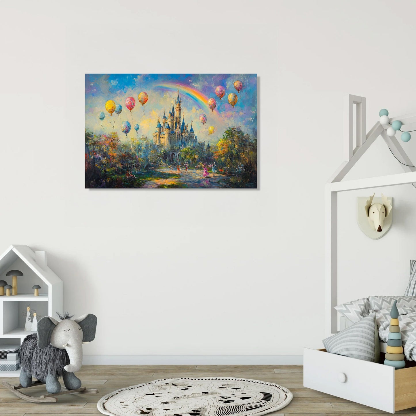 Enchanted Castle Rainbow Canvas