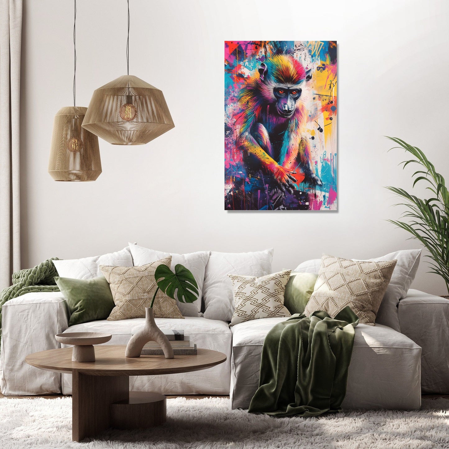 Rainbow Baboons Canvas