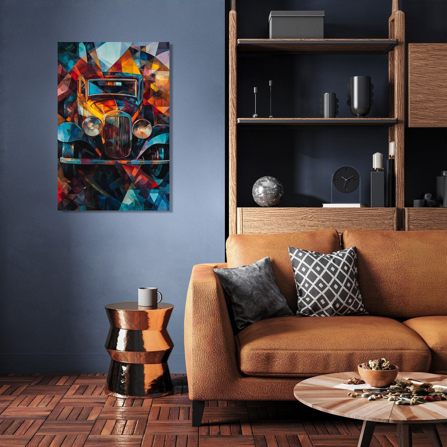 Geometric Vintage Car Canvas