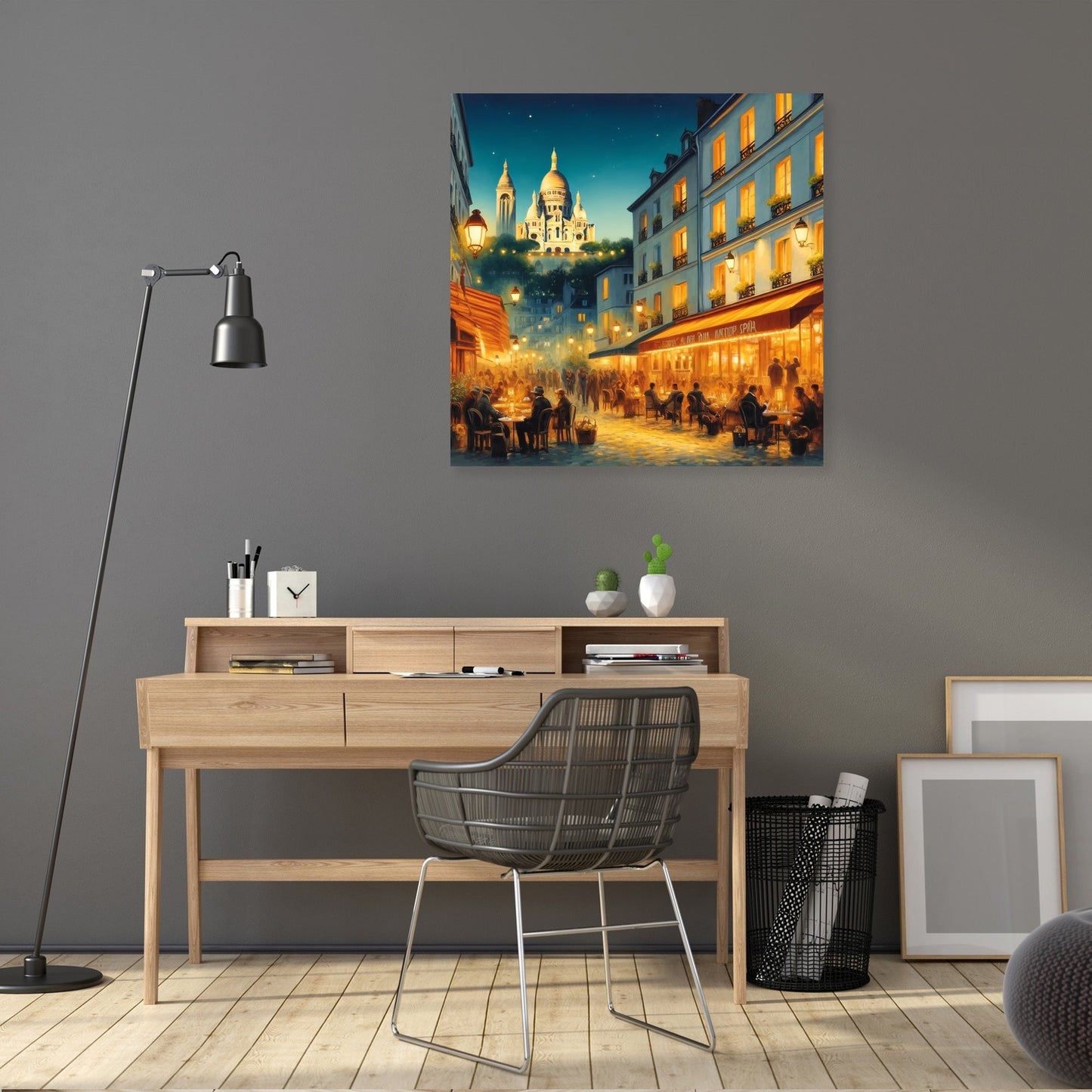 Twilight Over Paris Montmartre Canvas