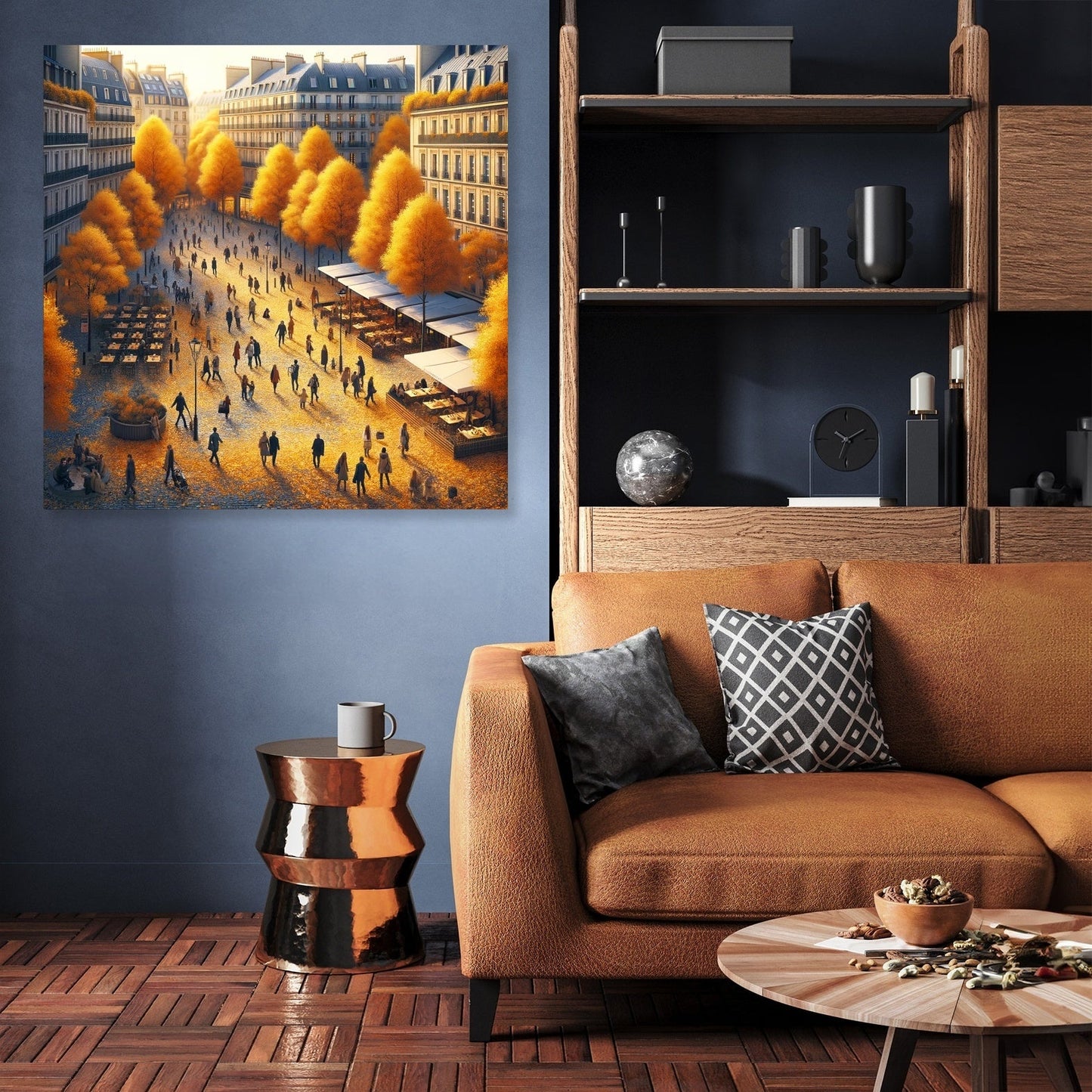 Autumn City Square Canvas