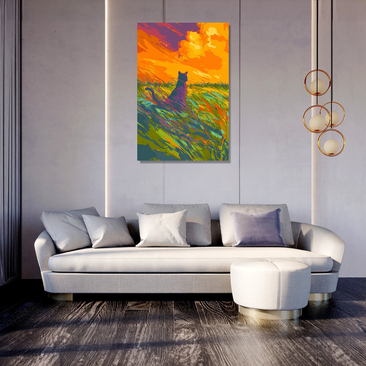Violet Cat Wilderness Canvas