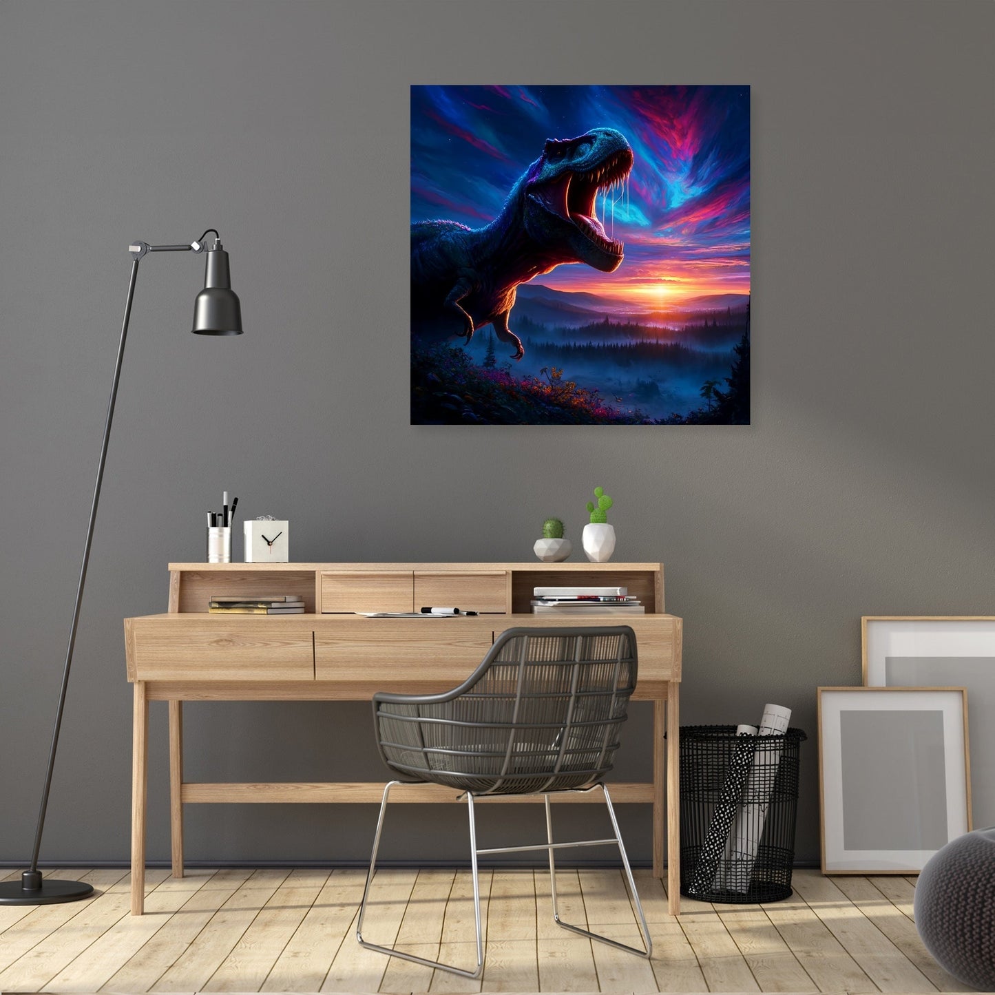 Twilight Roar Rex Canvas