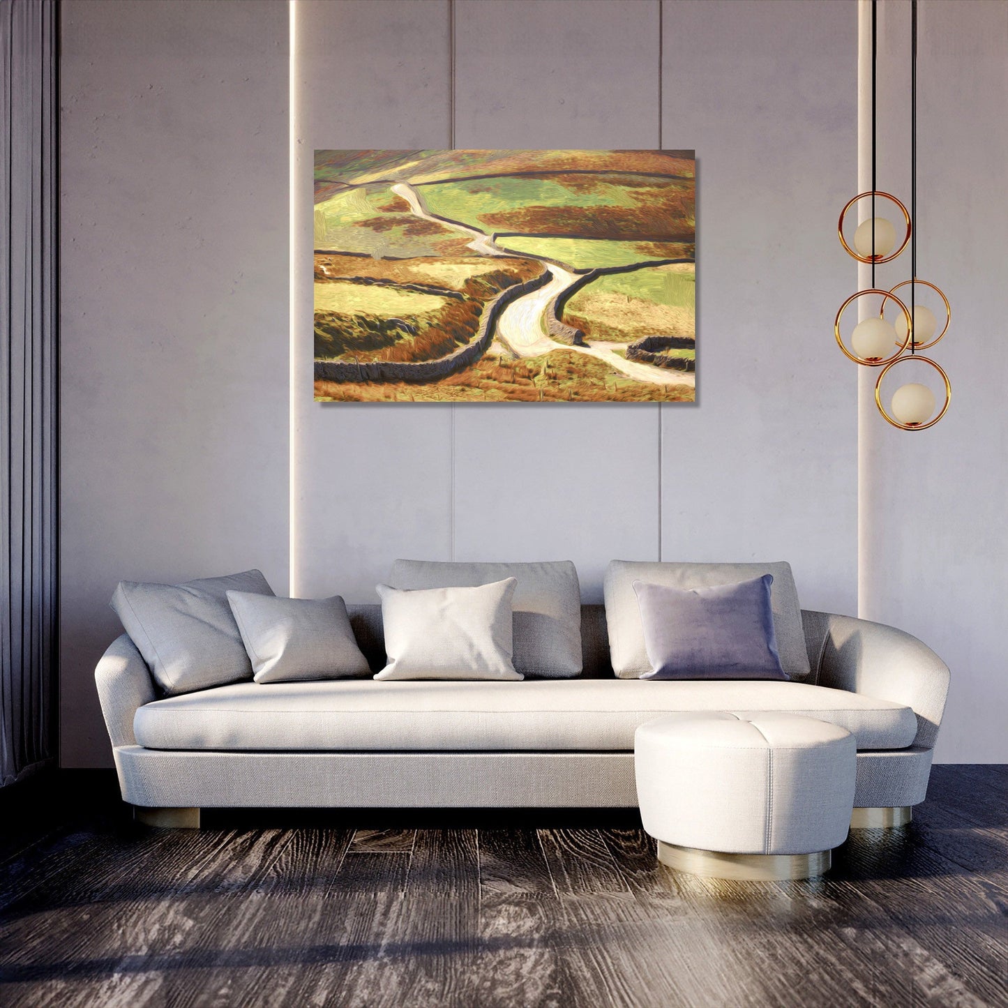 Winding Road Fields Canvas