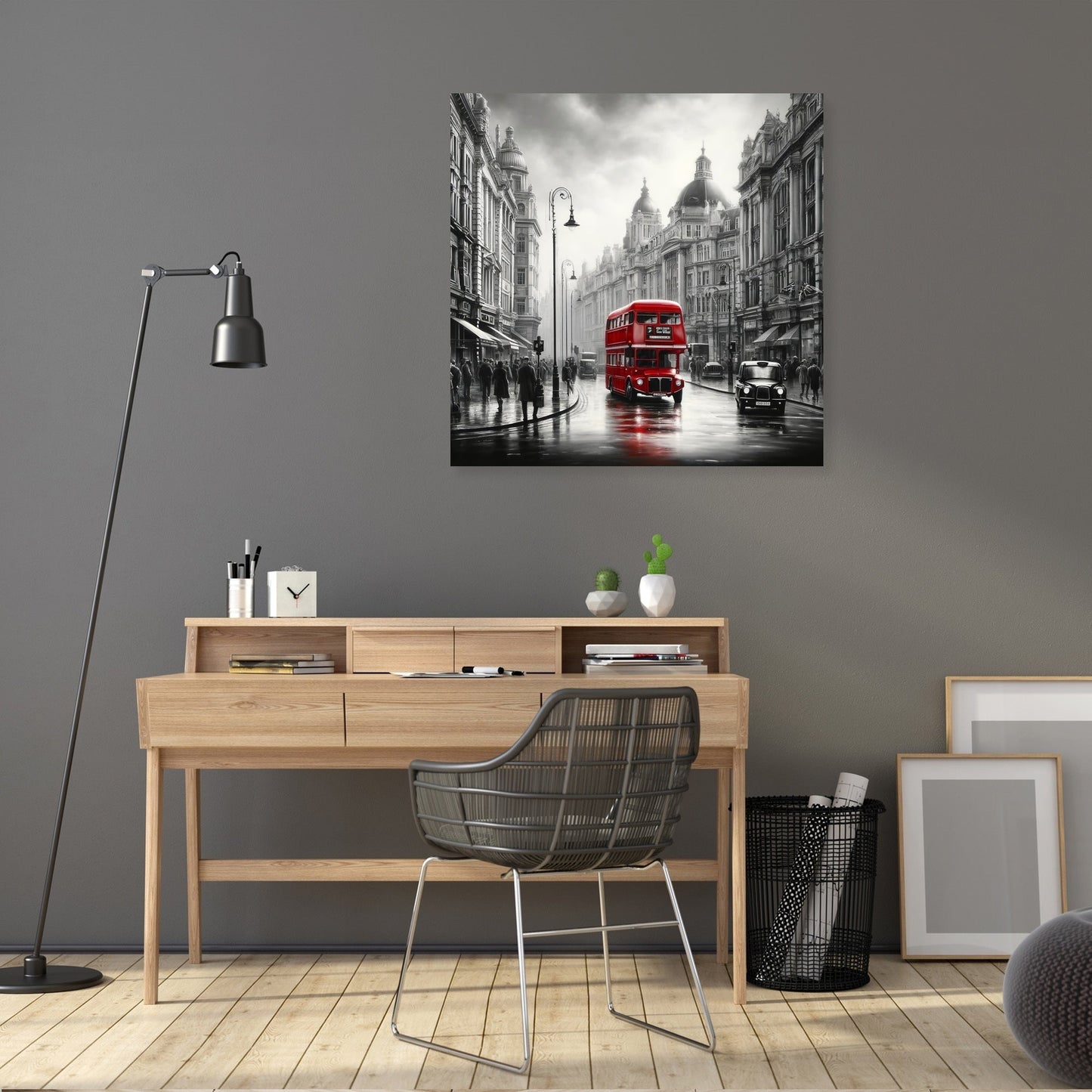 Red Essence of London Canvas