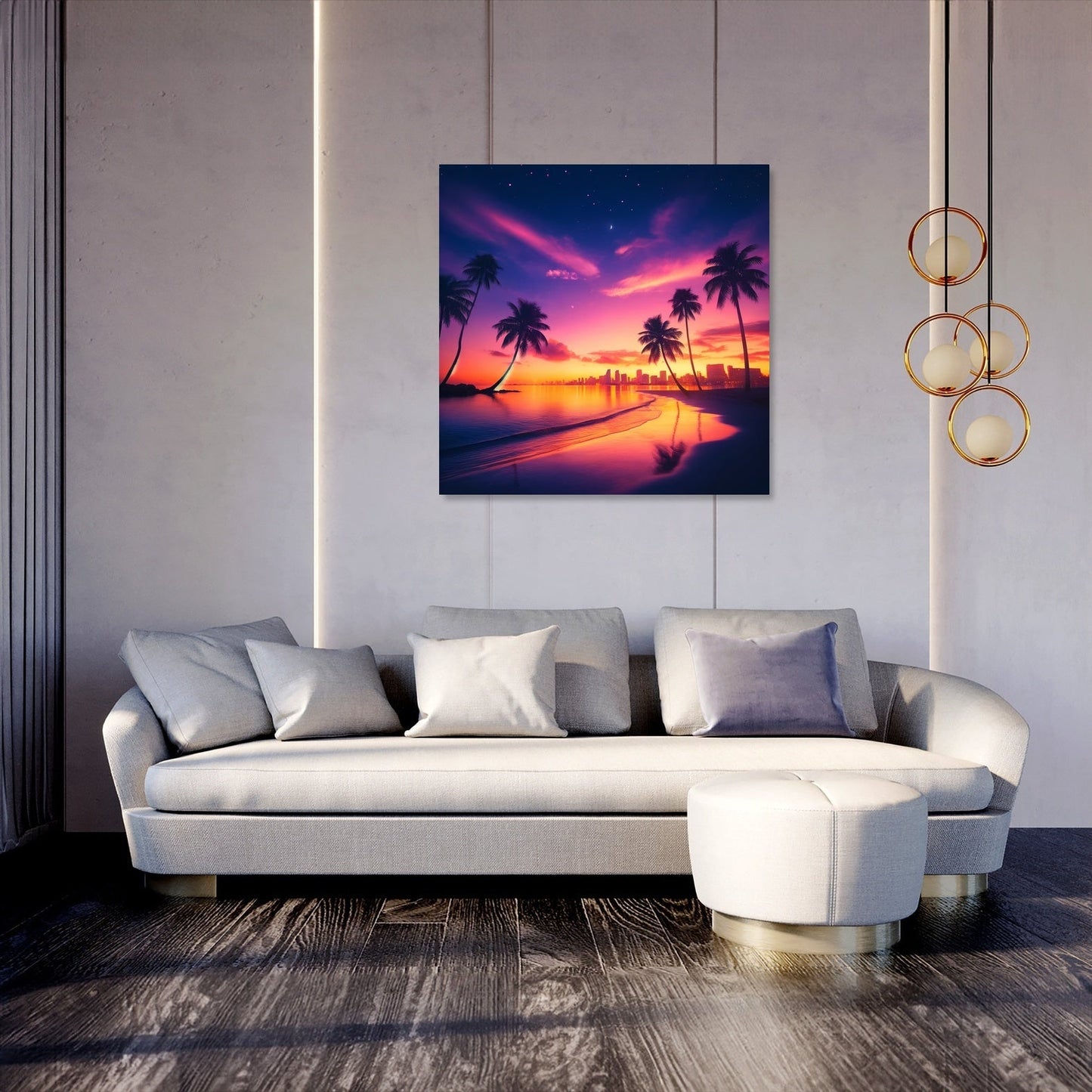 Miami Sunset Serenity Canvas
