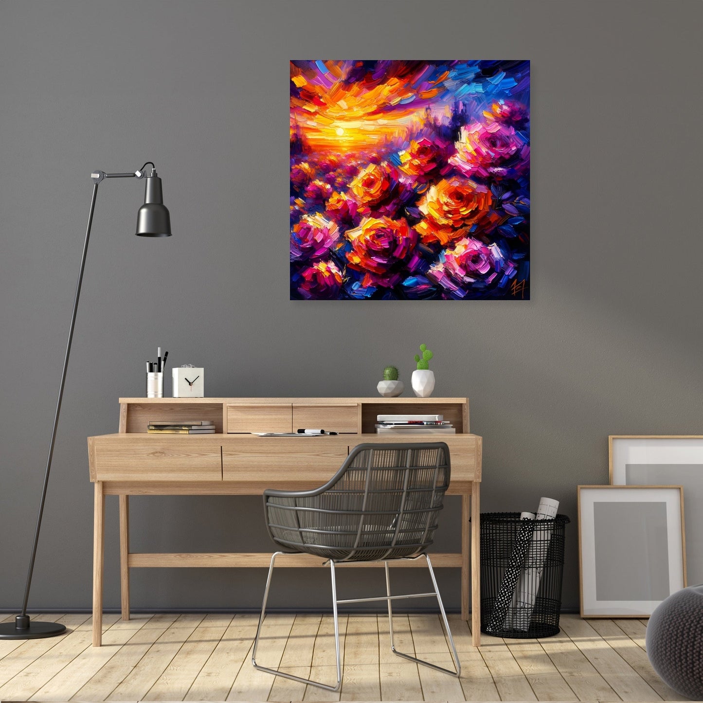 Post-Impressionist Rose Twilight Canvas