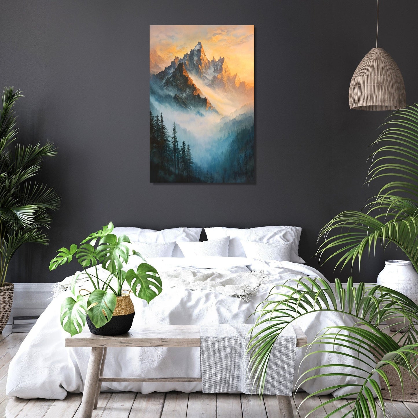 Misty Mountain Sunrise Canvas