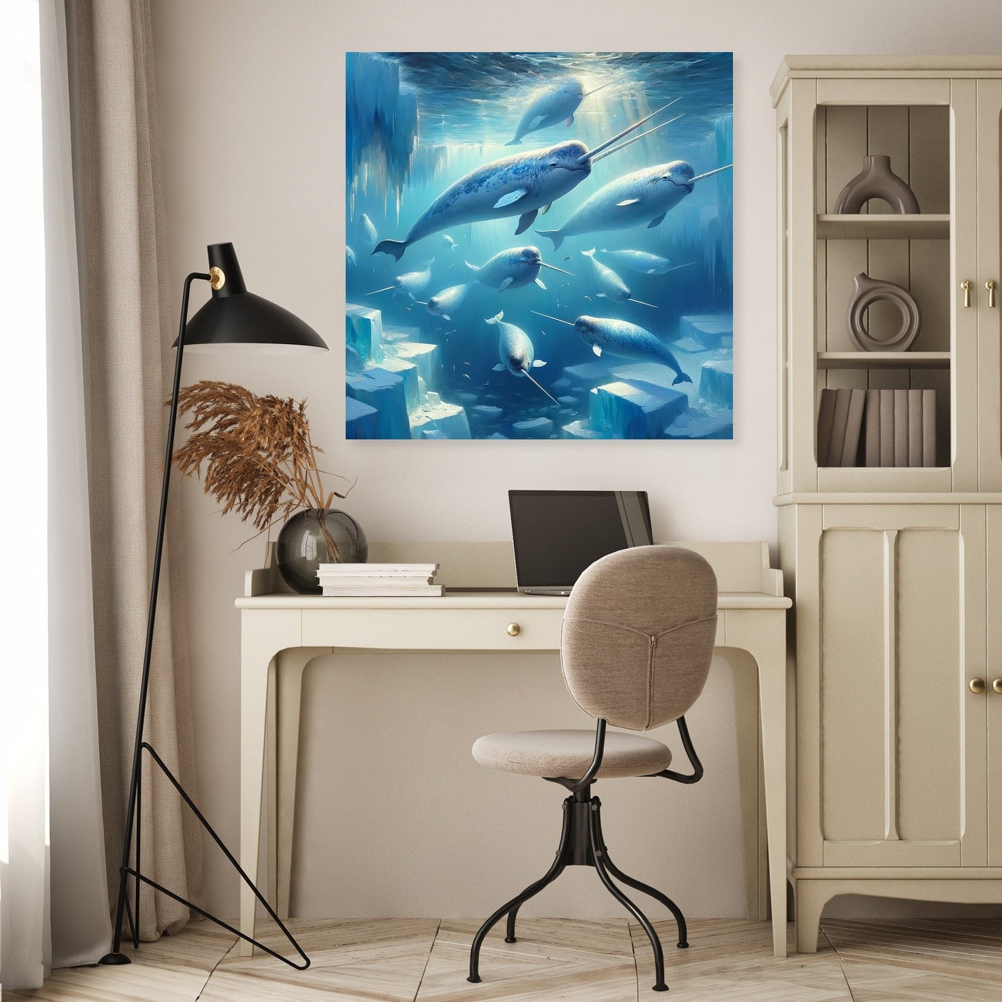 Arctic Narwhal Dance Canvas