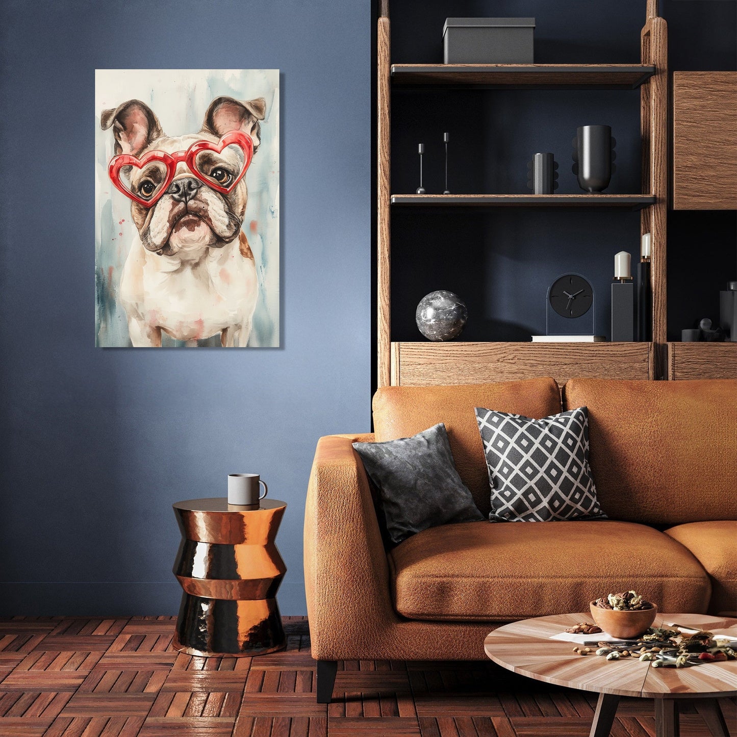 Red-Hearted Bulldog Canvas