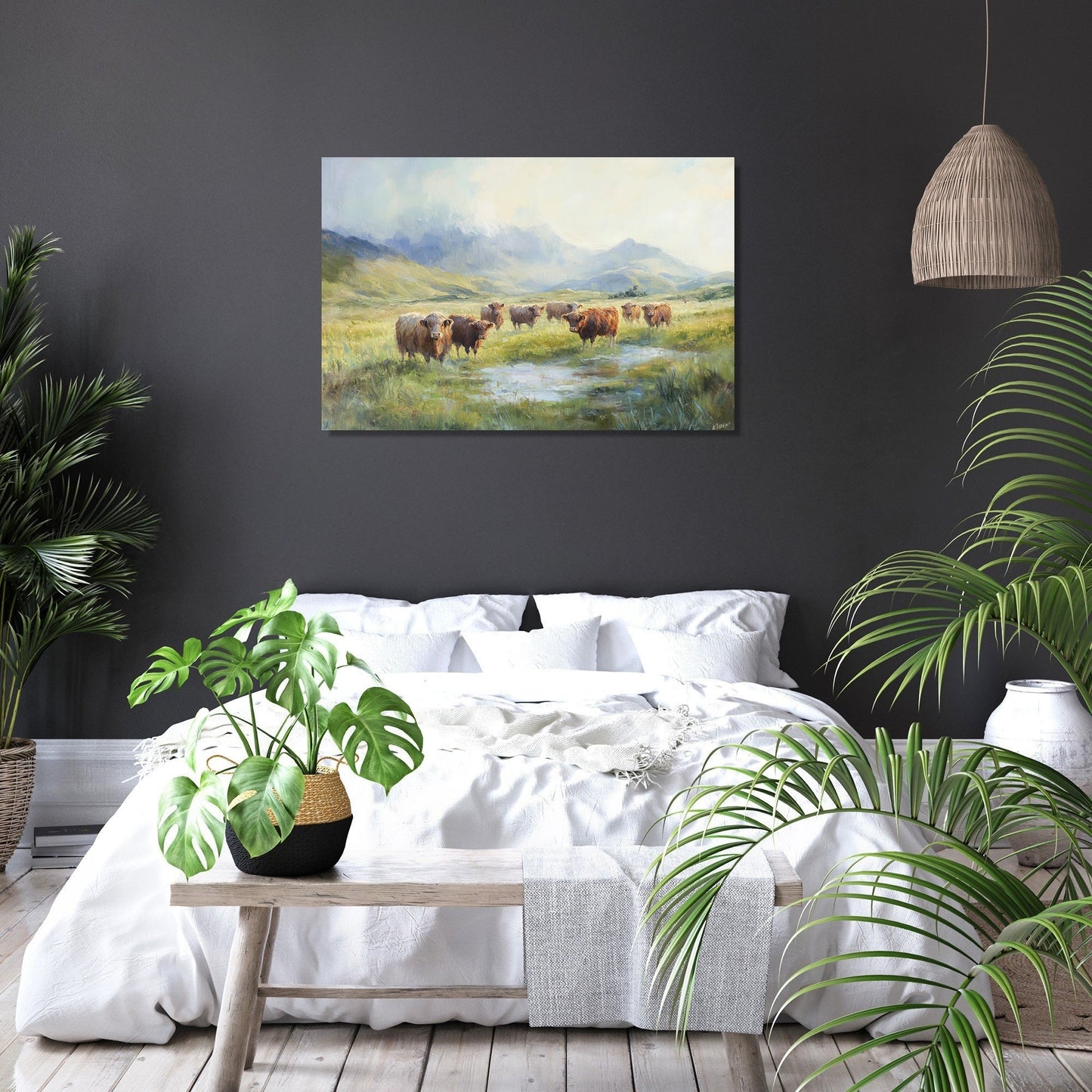 Highland Morning Serenity Canvas