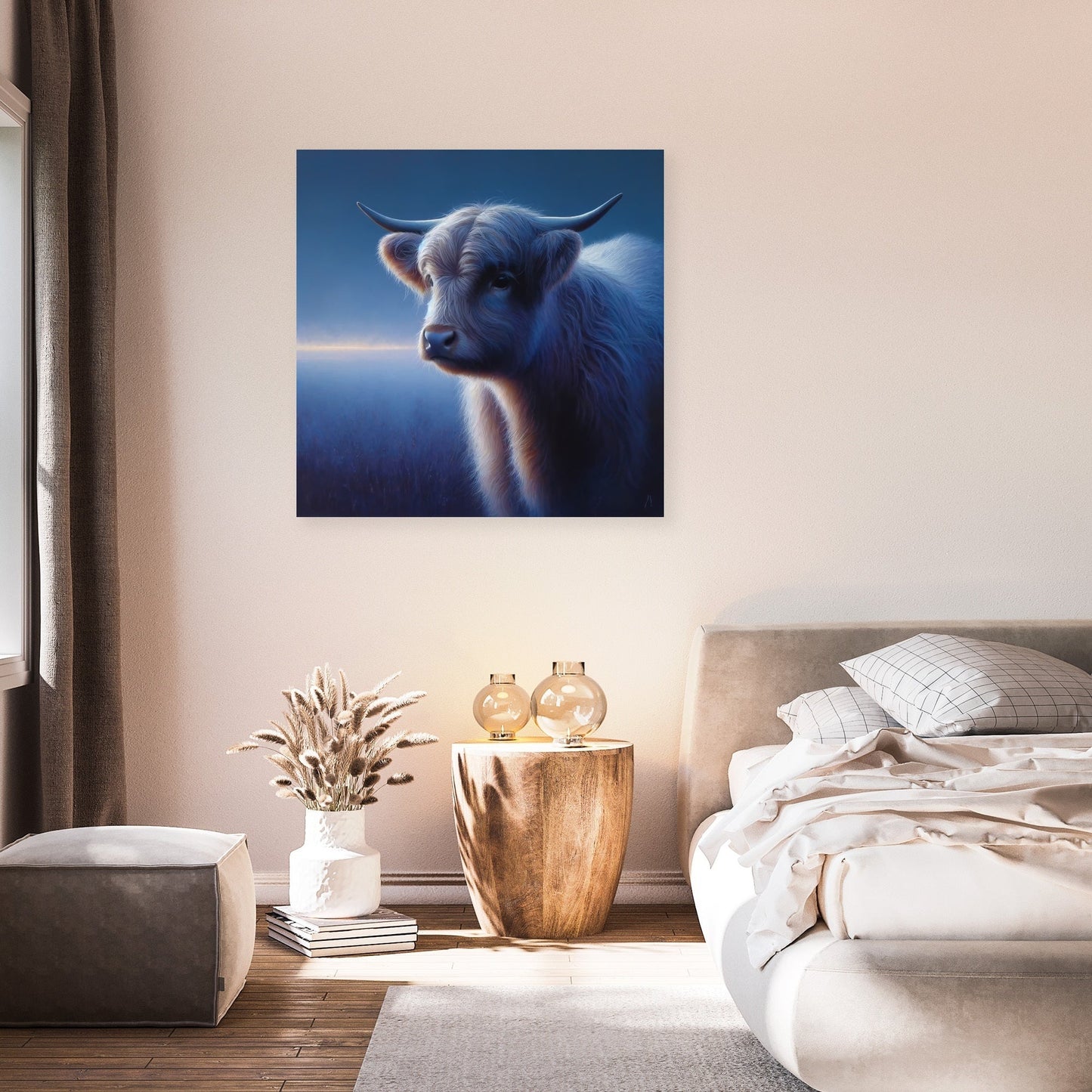 Highland Cow Evening Calm Canvas