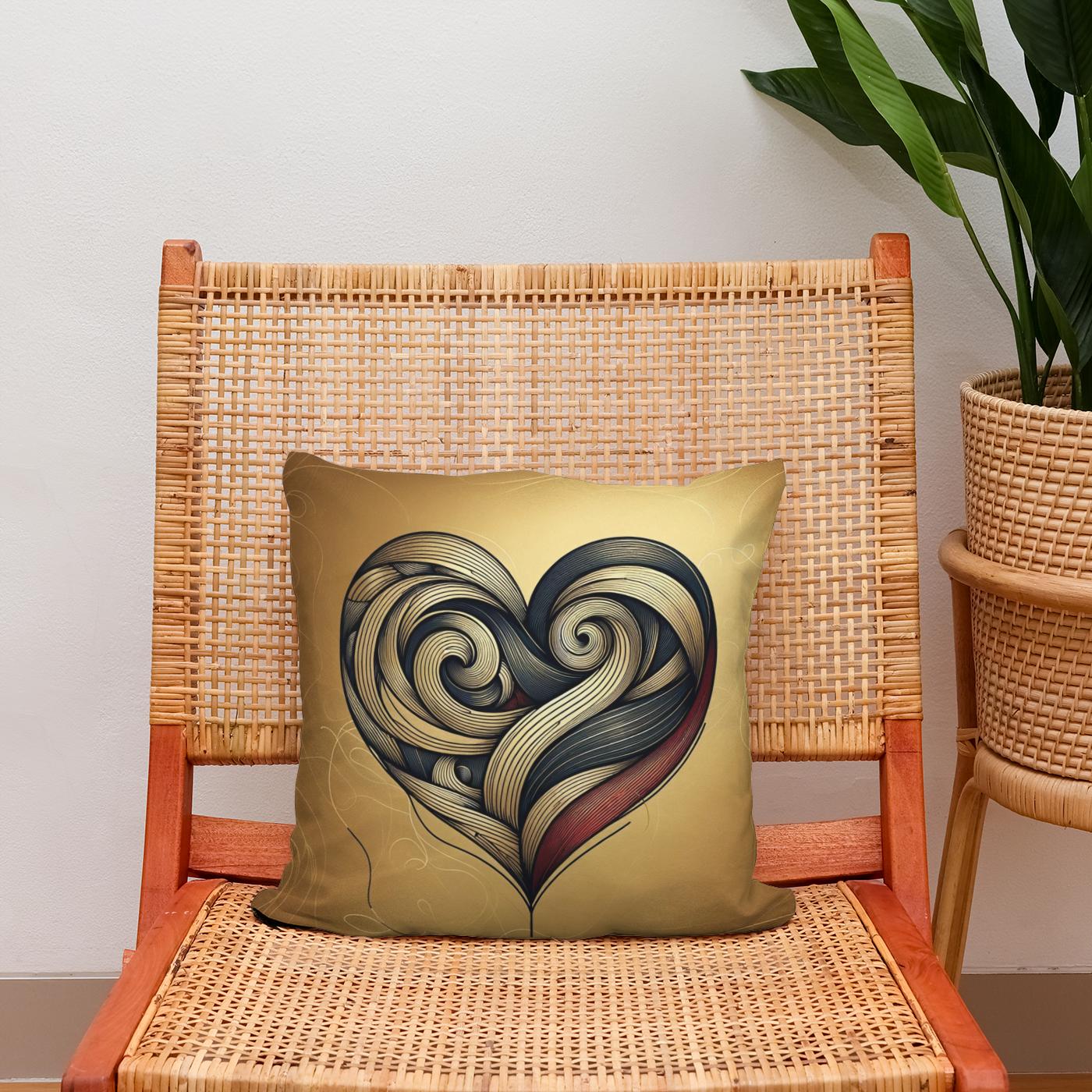 Crimson Heart Cotton Cushion