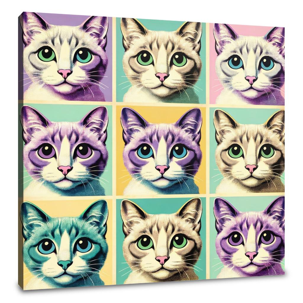 Pastel Pop Cats Canvas