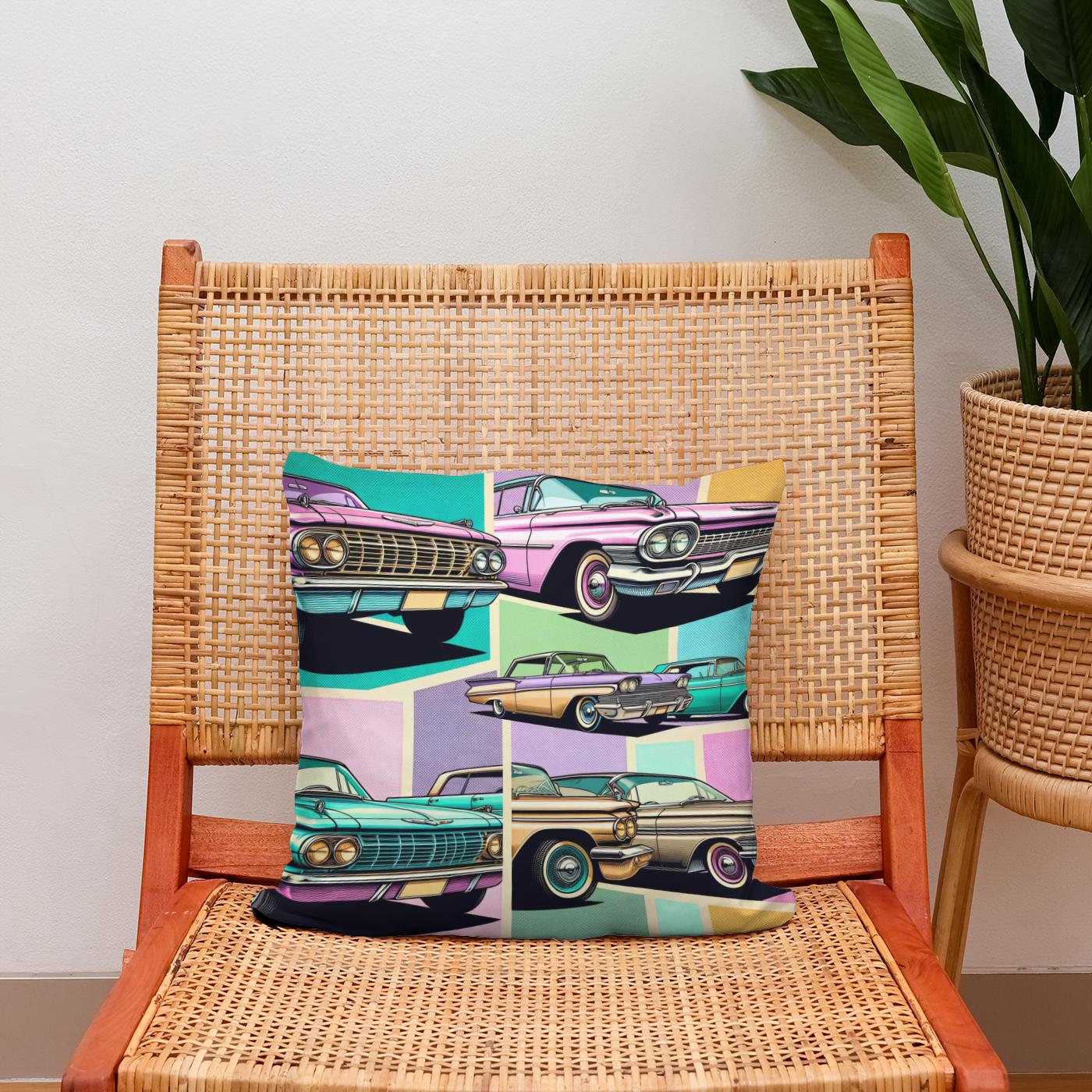 Pastel Pop Motors Cotton Cushion