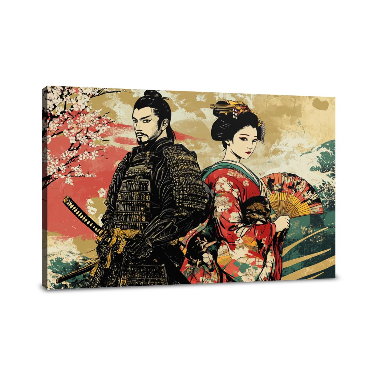 Samurai and Geisha Canvas