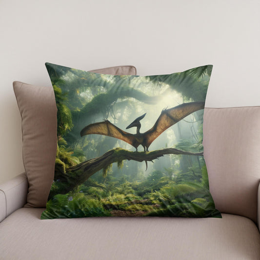 Forest Perch Pterodactyl Cotton Cushion