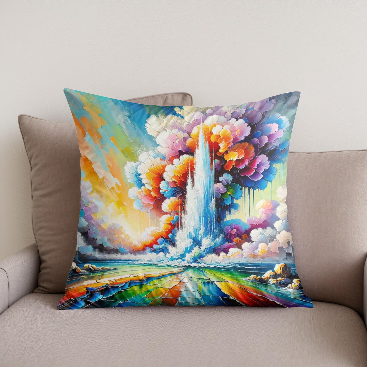 Surreal Geyser Cotton Cushion