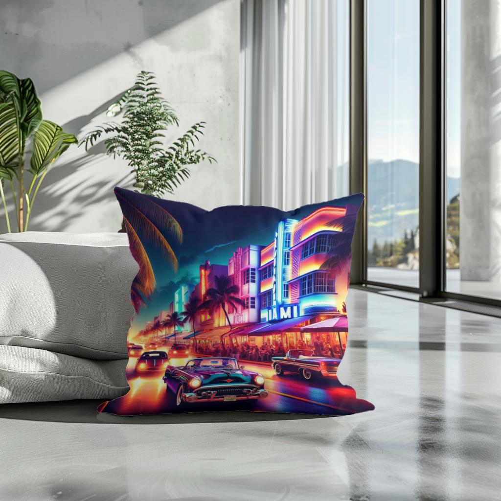Miami Neon Majesty Cotton Cushion