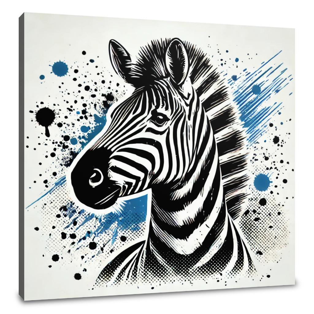 Splatter Zebra Canvas
