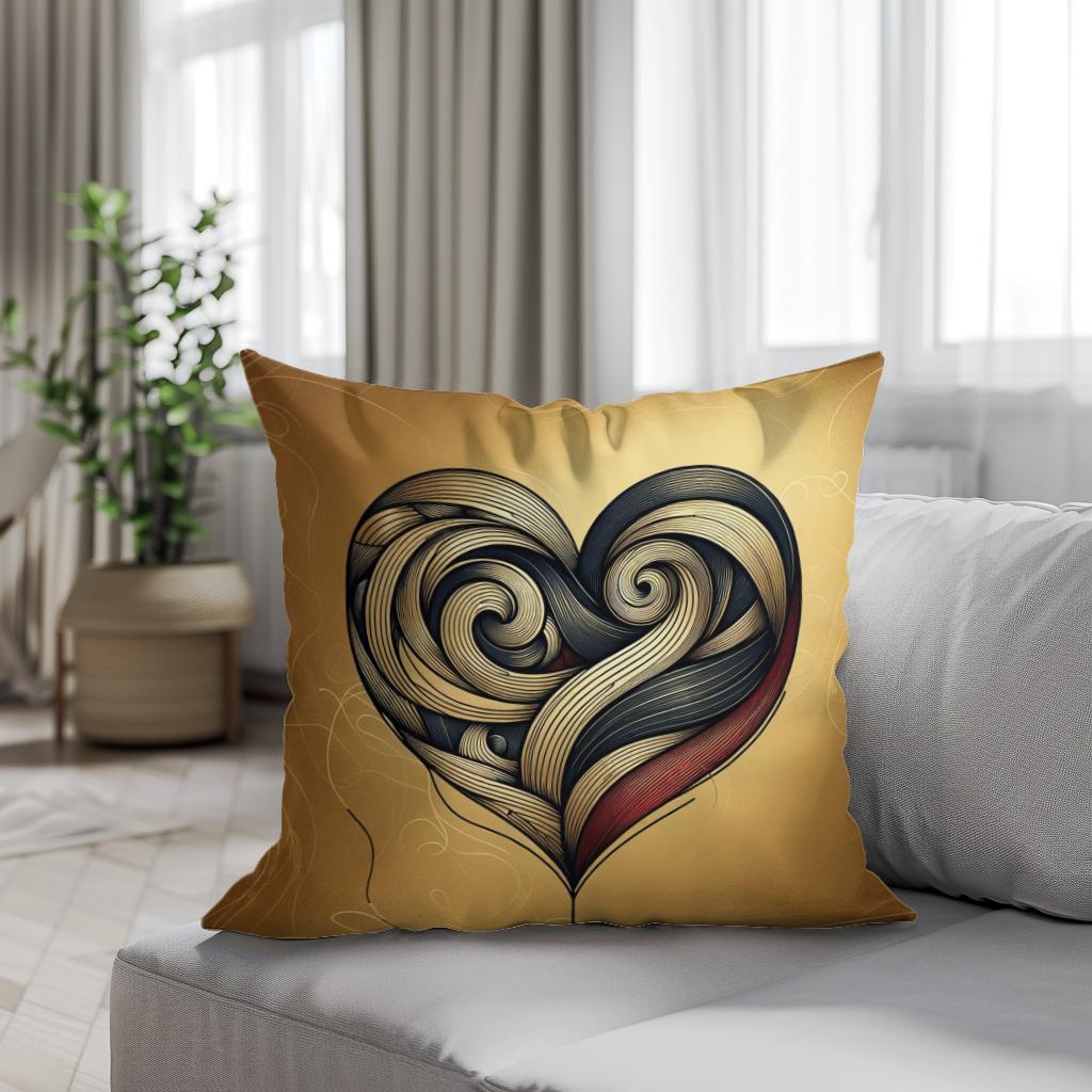 Crimson Heart Cotton Cushion