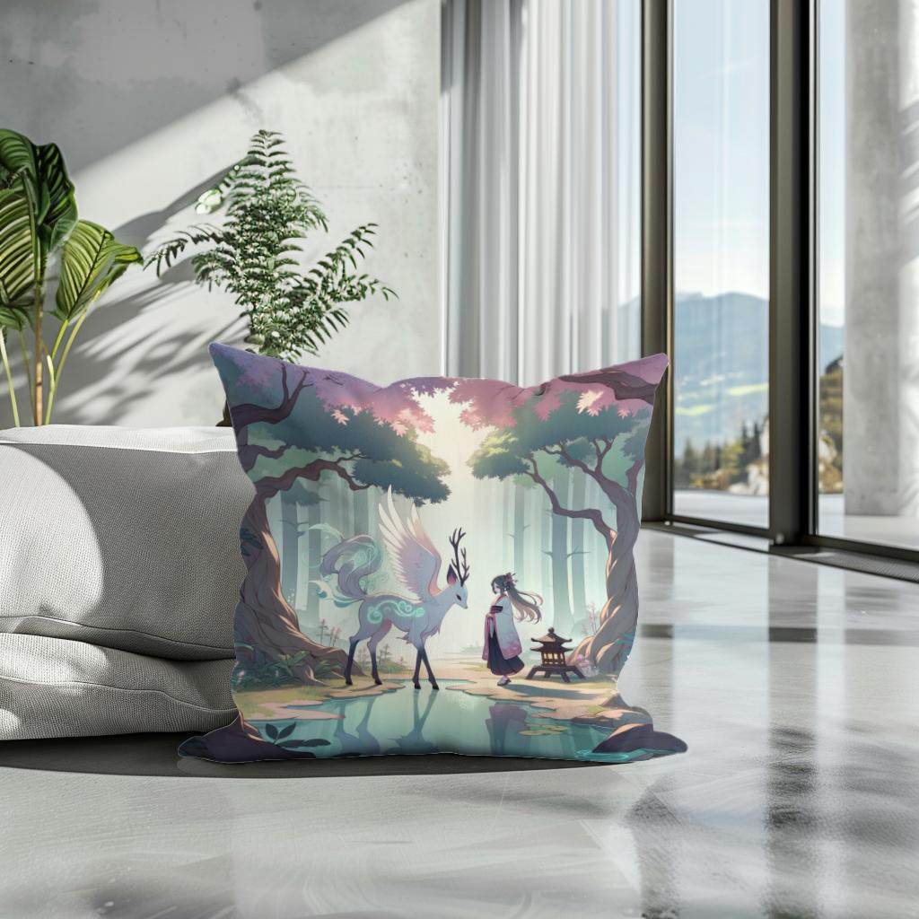 Enchanted Forest Encounter Cotton Cushion