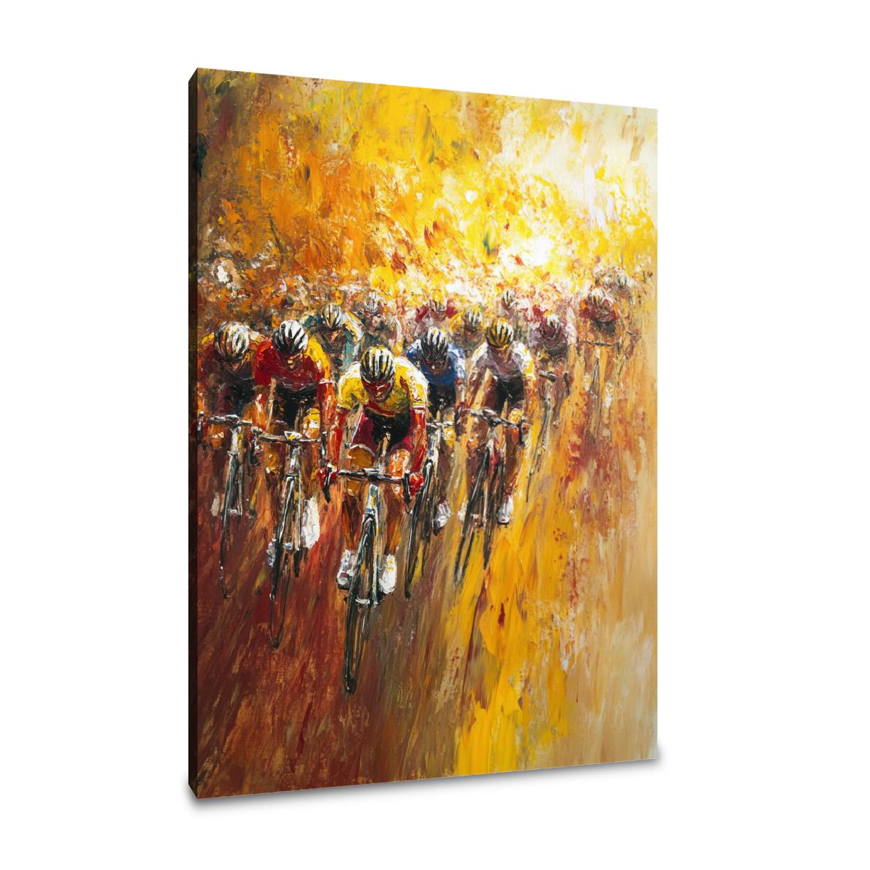 Sunrise Cyclist Race Canvas