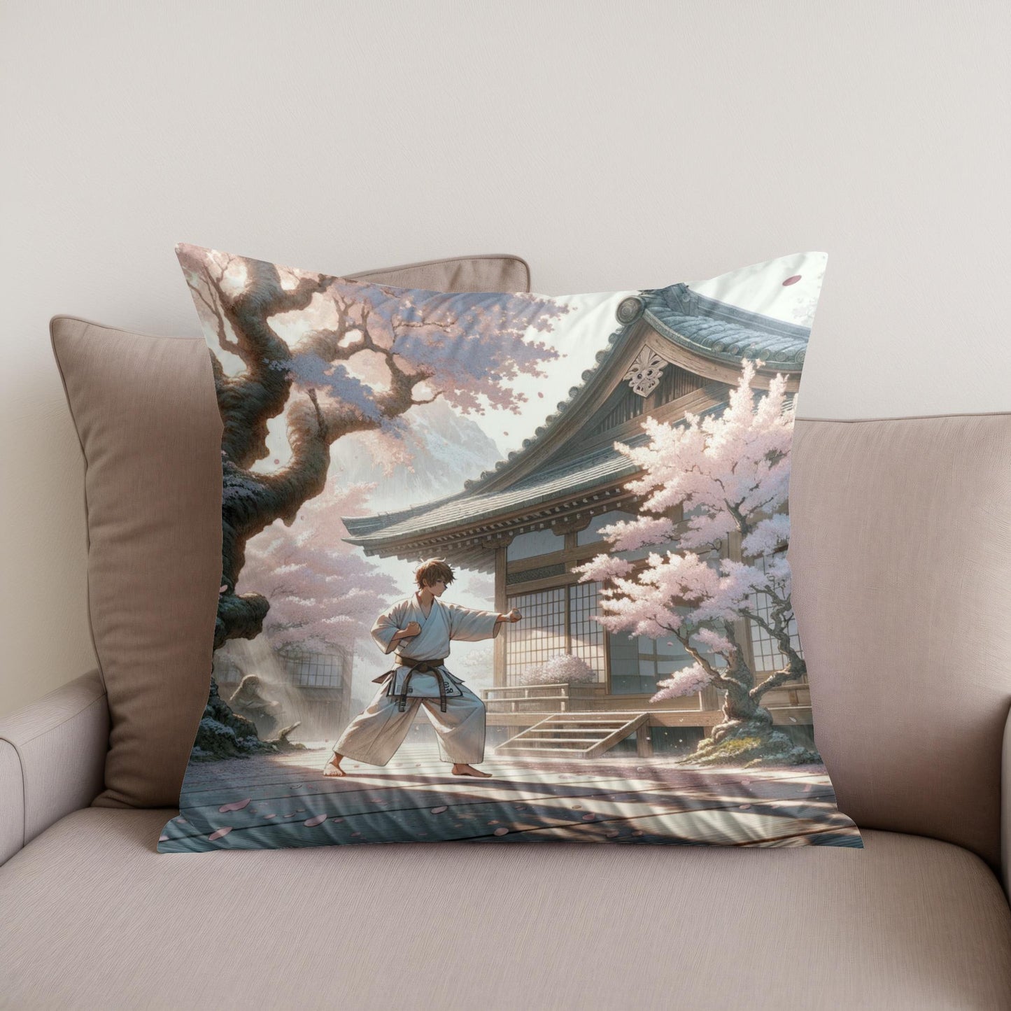 Cherry Blossom Dojo Cotton Cushion