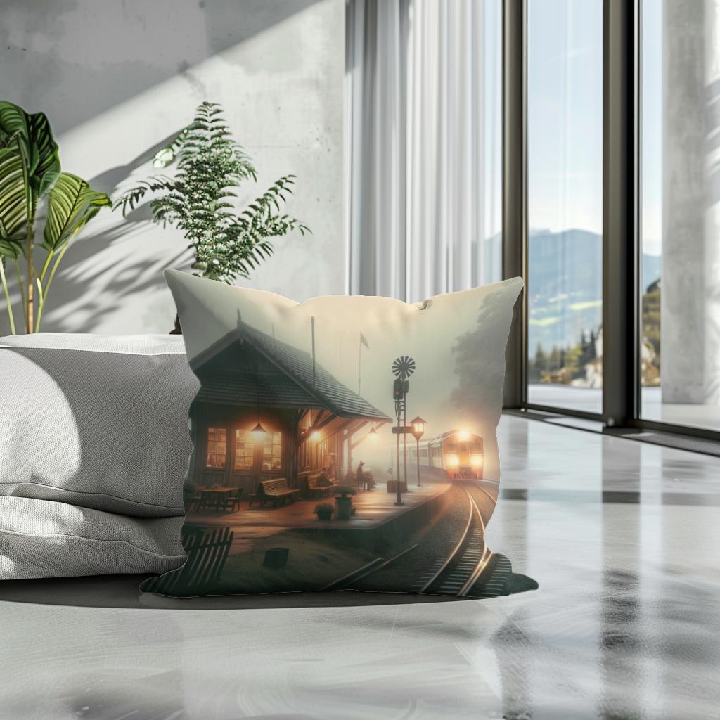 Dawn's Quiet Station Cotton Cushion